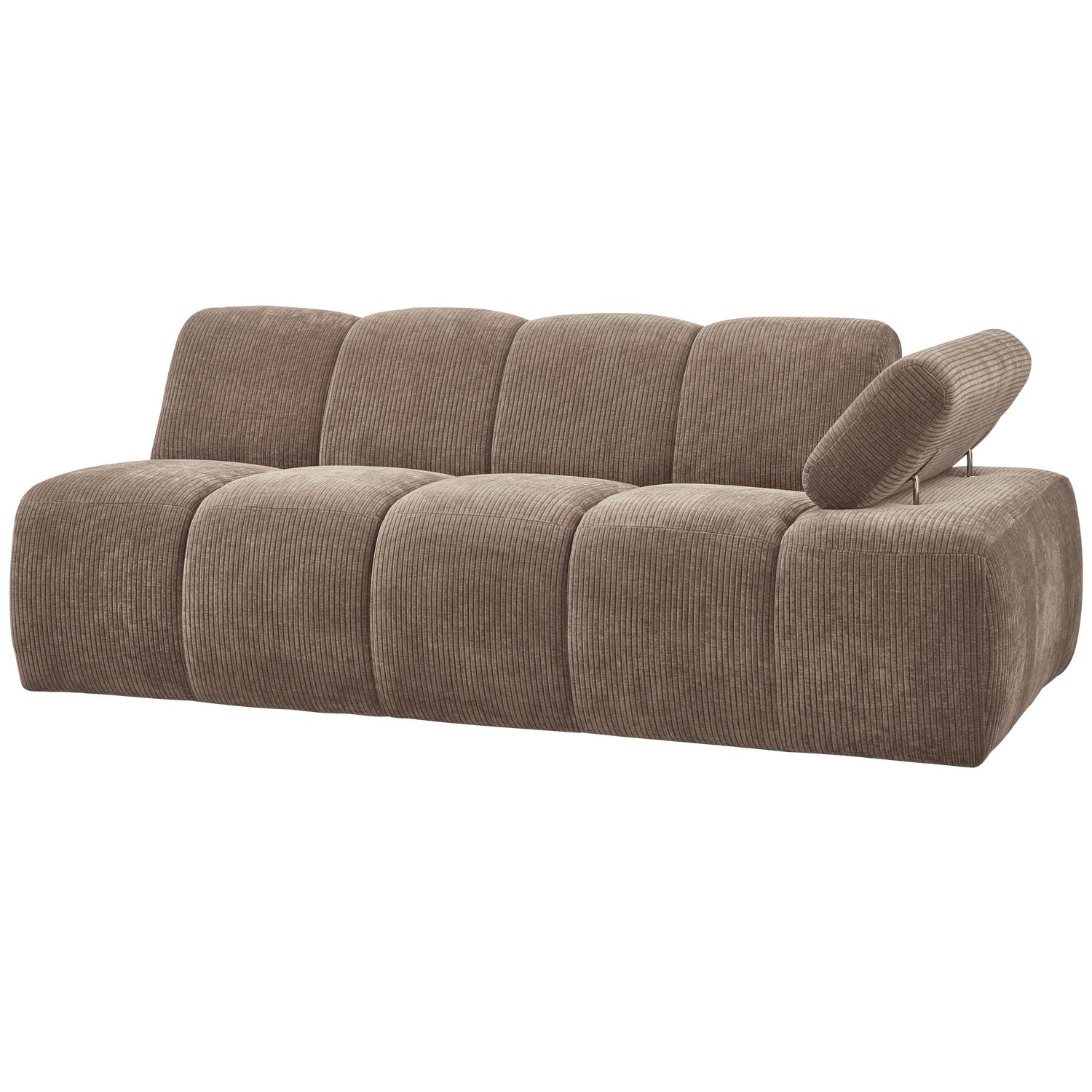 WOOOD Mojo 2-Zits Bank Met Arm Rechts - Ribstof - Zand - 74x200x97