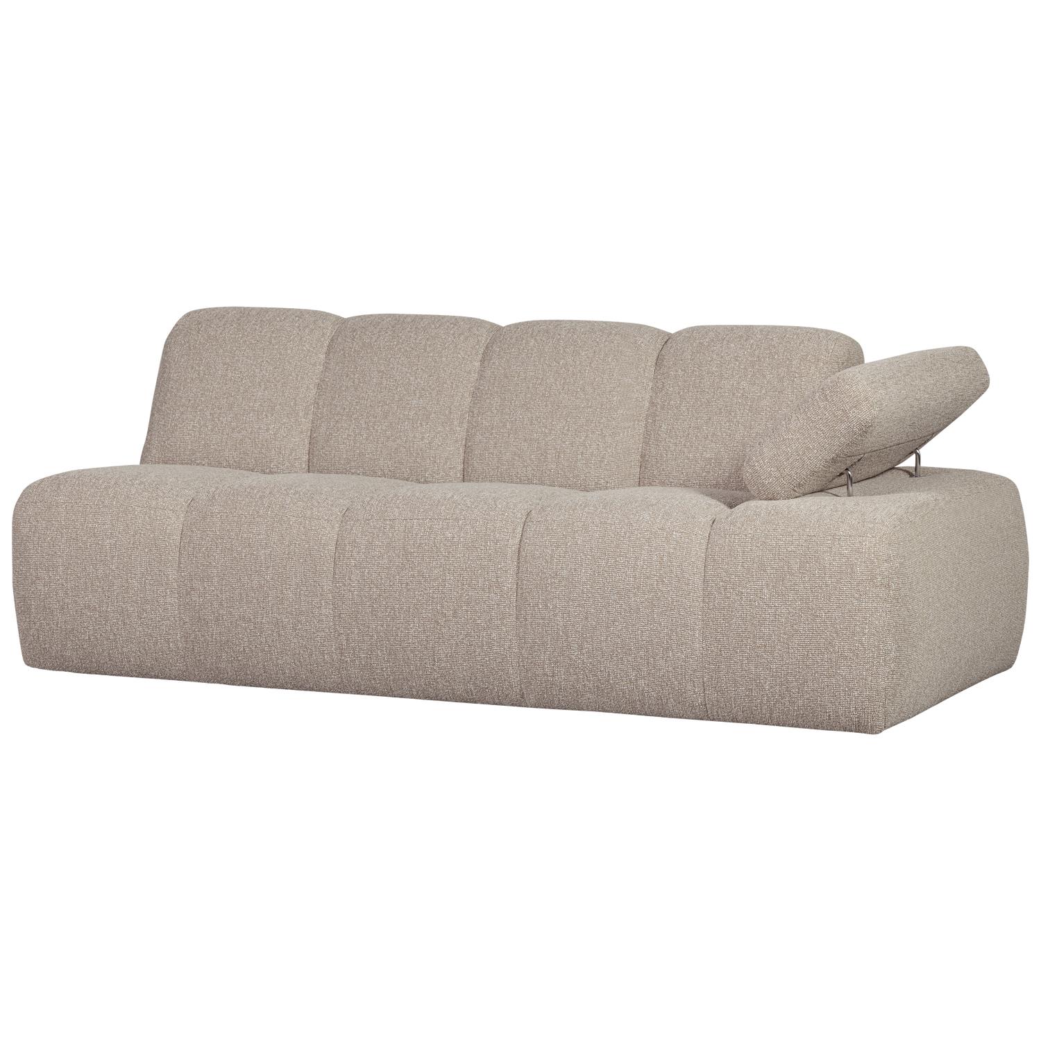 WOOOD Mojo 2-Zits Bank Met Arm Rechts - Bouclé - Beige - 74x200x97