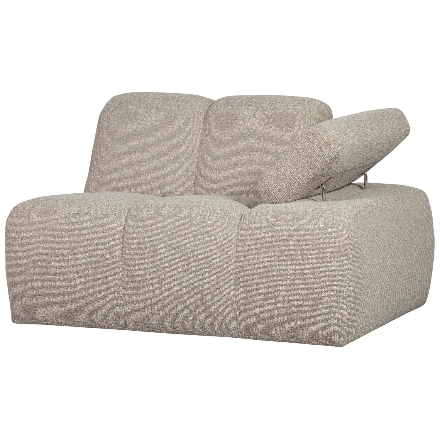 WOOOD Mojo 1-Zits Bank Met Arm Rechts - Bouclé - Beige - 74x120x97
