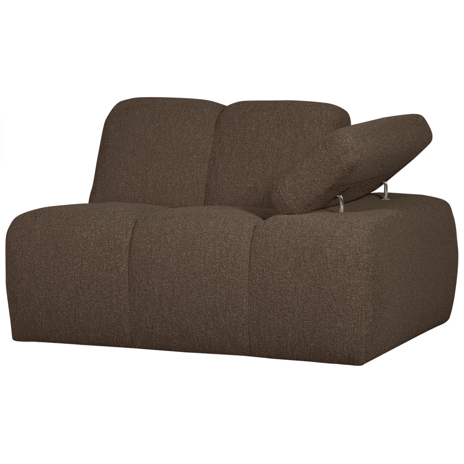 WOOOD Mojo 1-Zits Bank Met Arm Rechts - Bouclé - Bruin - 74x120x97