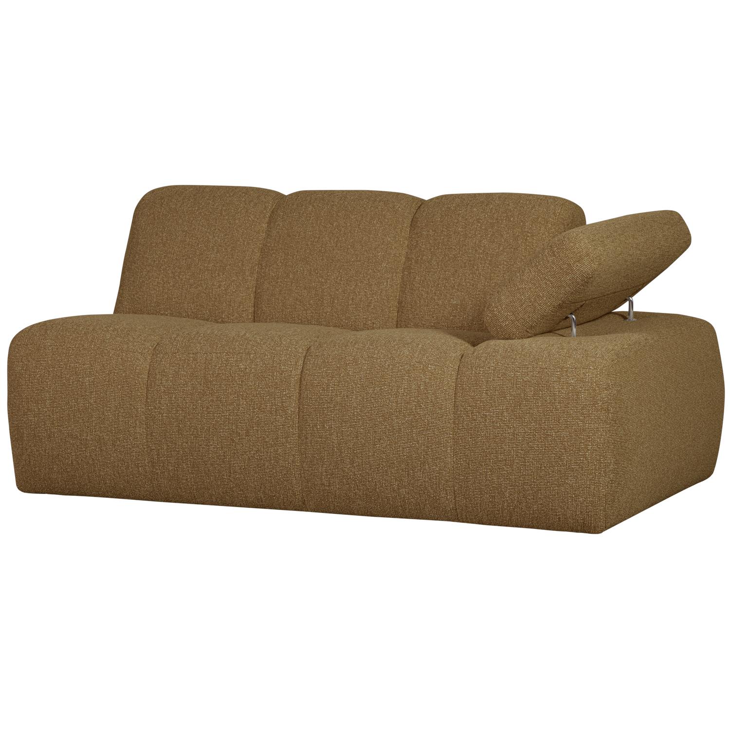 WOOOD Mojo 1,5-Zits Bank Met Arm Rechts - Bouclé - Geel|Bruin