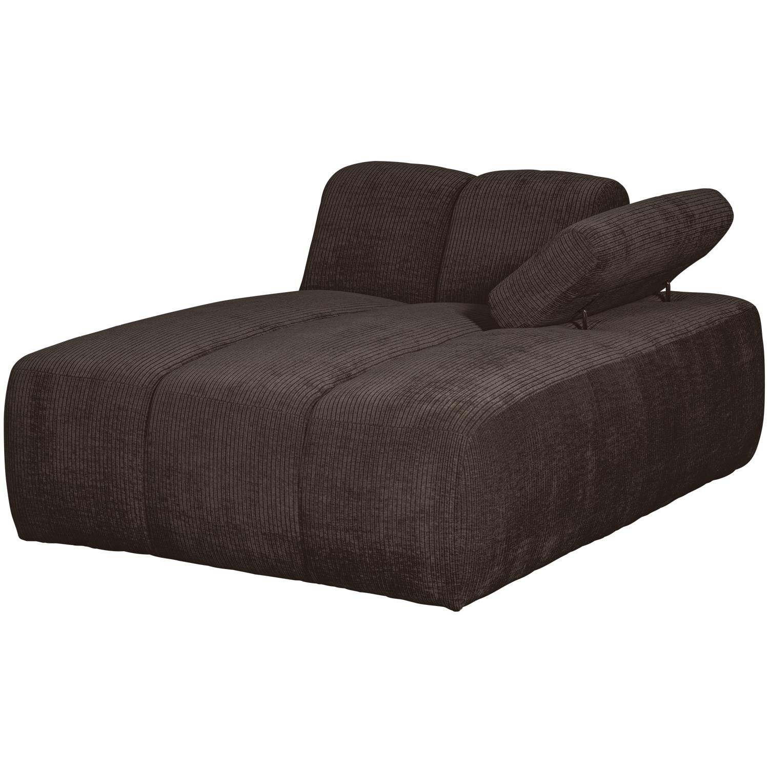 WOOOD Mojo Chaise Longue Elementenbank Rechts - Ribstof - Bruin