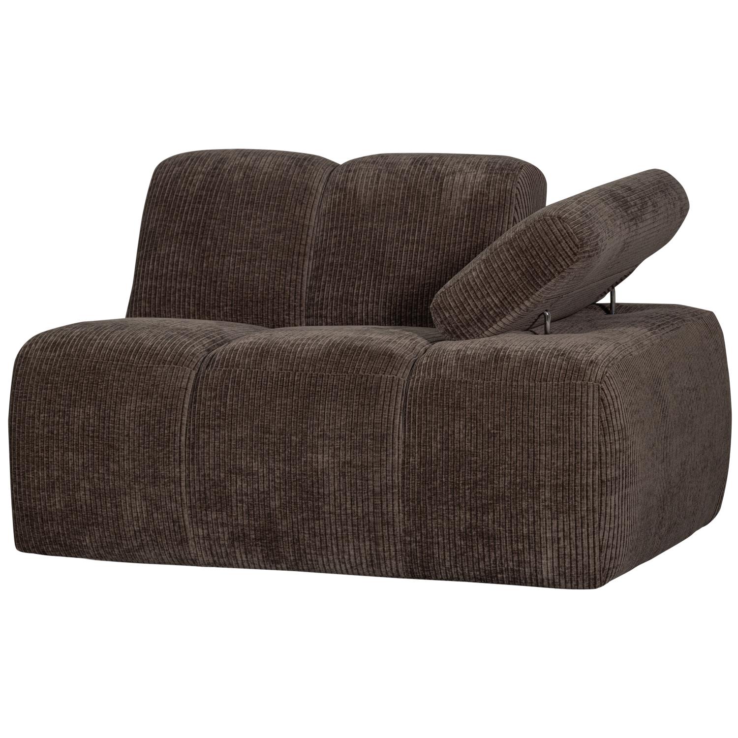 WOOOD Mojo 1-Zits Bank Met Arm Rechts - Ribstof - Bruin - 74x120x97