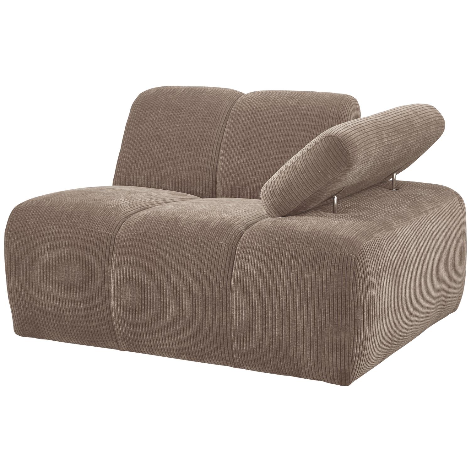 WOOOD Mojo 1-Zits Bank Met Arm Rechts - Ribstof - Zand - 74x120x97