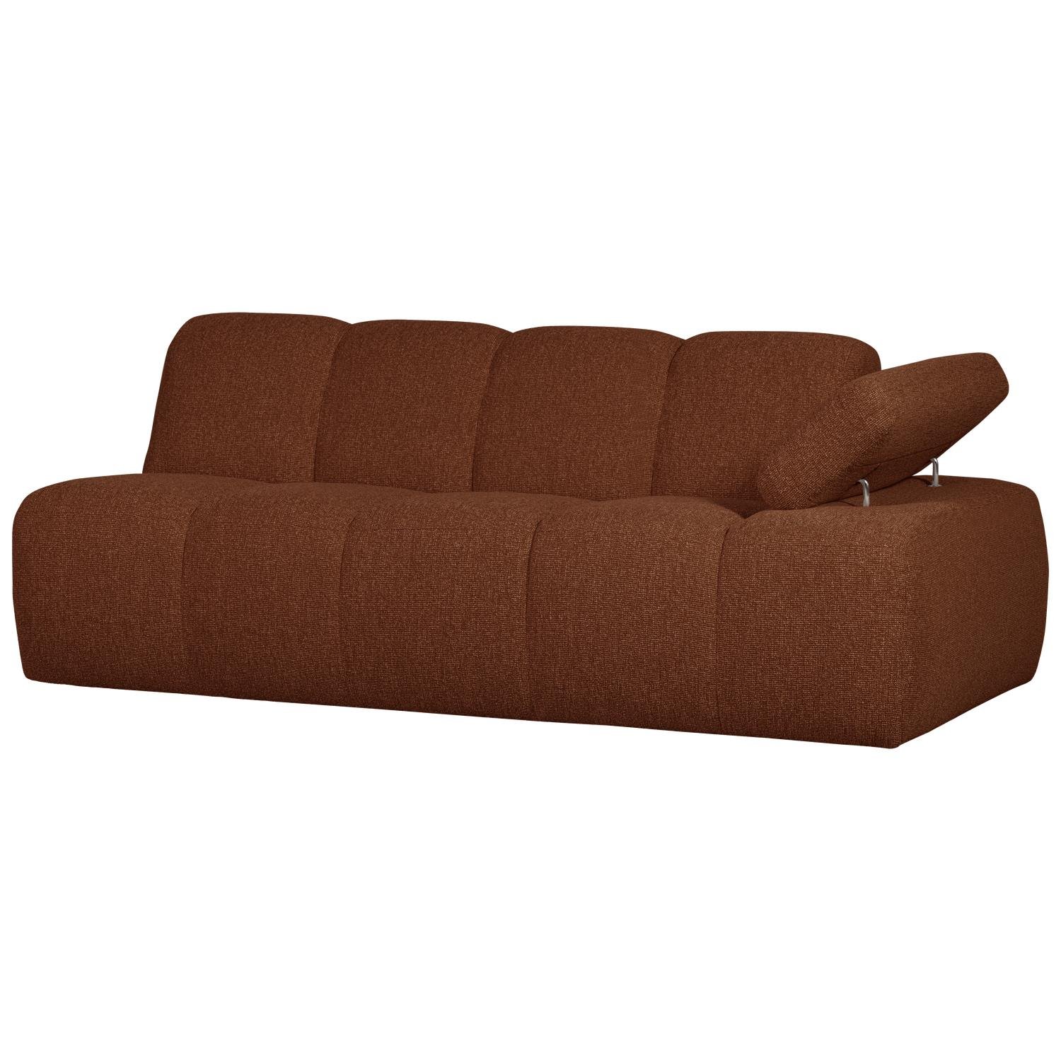 WOOOD Mojo 2-Zits Bank Met Arm Rechts - Bouclé - Roest Bruin Melange
