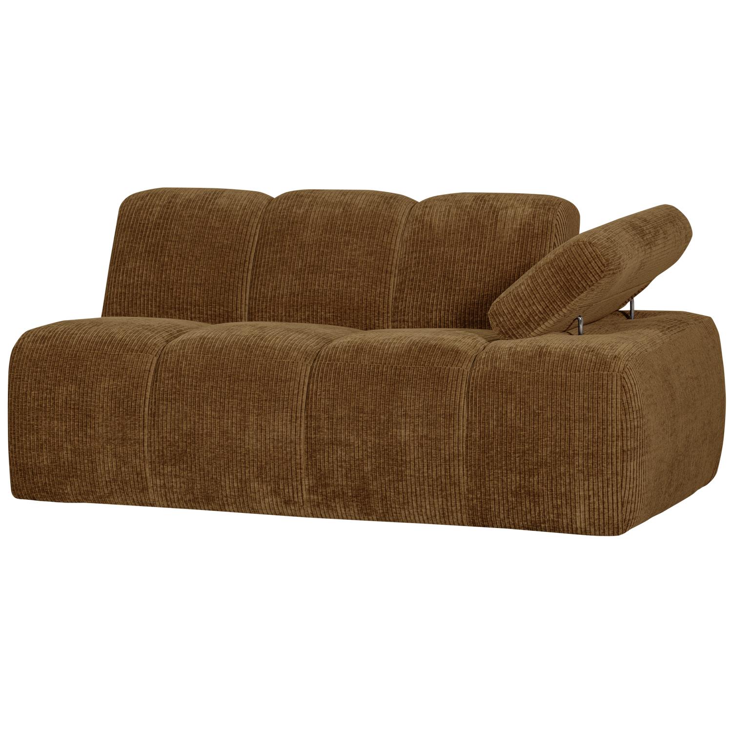 WOOOD Mojo 1,5-Zits Bank Met Arm Rechts - Ribstof - Geel - 74x160x67