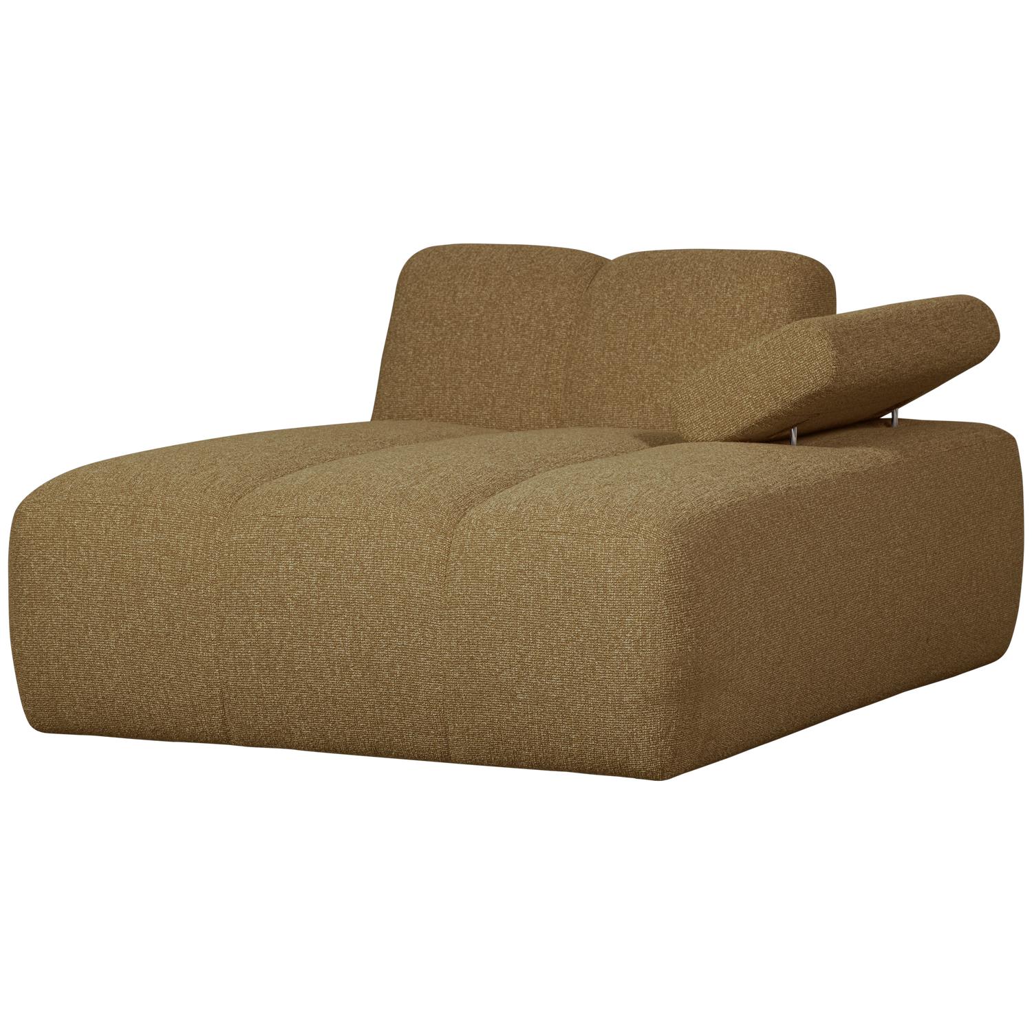 WOOOD Mojo Chaise Longue Elementenbank Rechts - Bouclé - Geel|Bruin