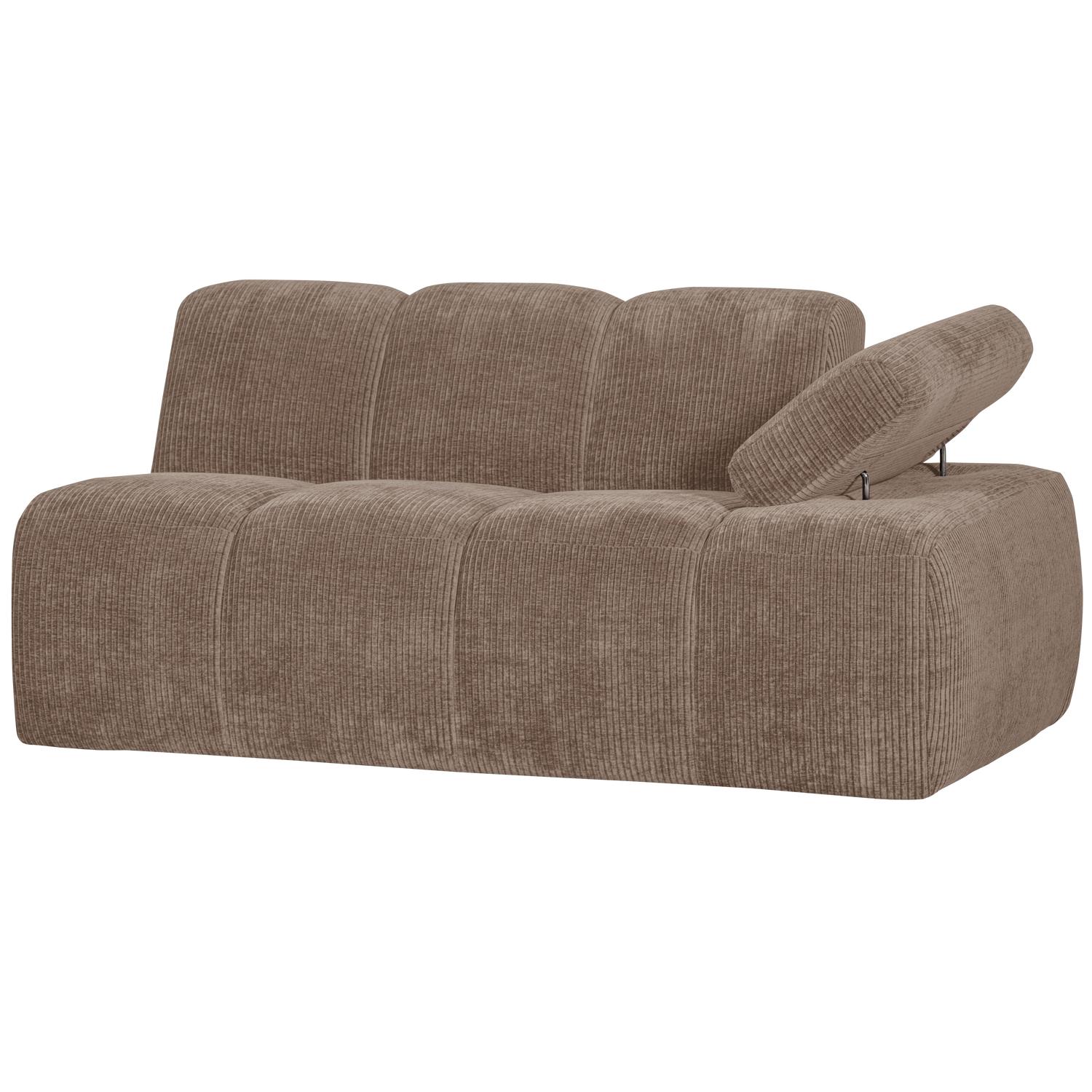 WOOOD Mojo 1,5-Zits Bank Met Arm Rechts - Ribstof - Zand - 74x160x67
