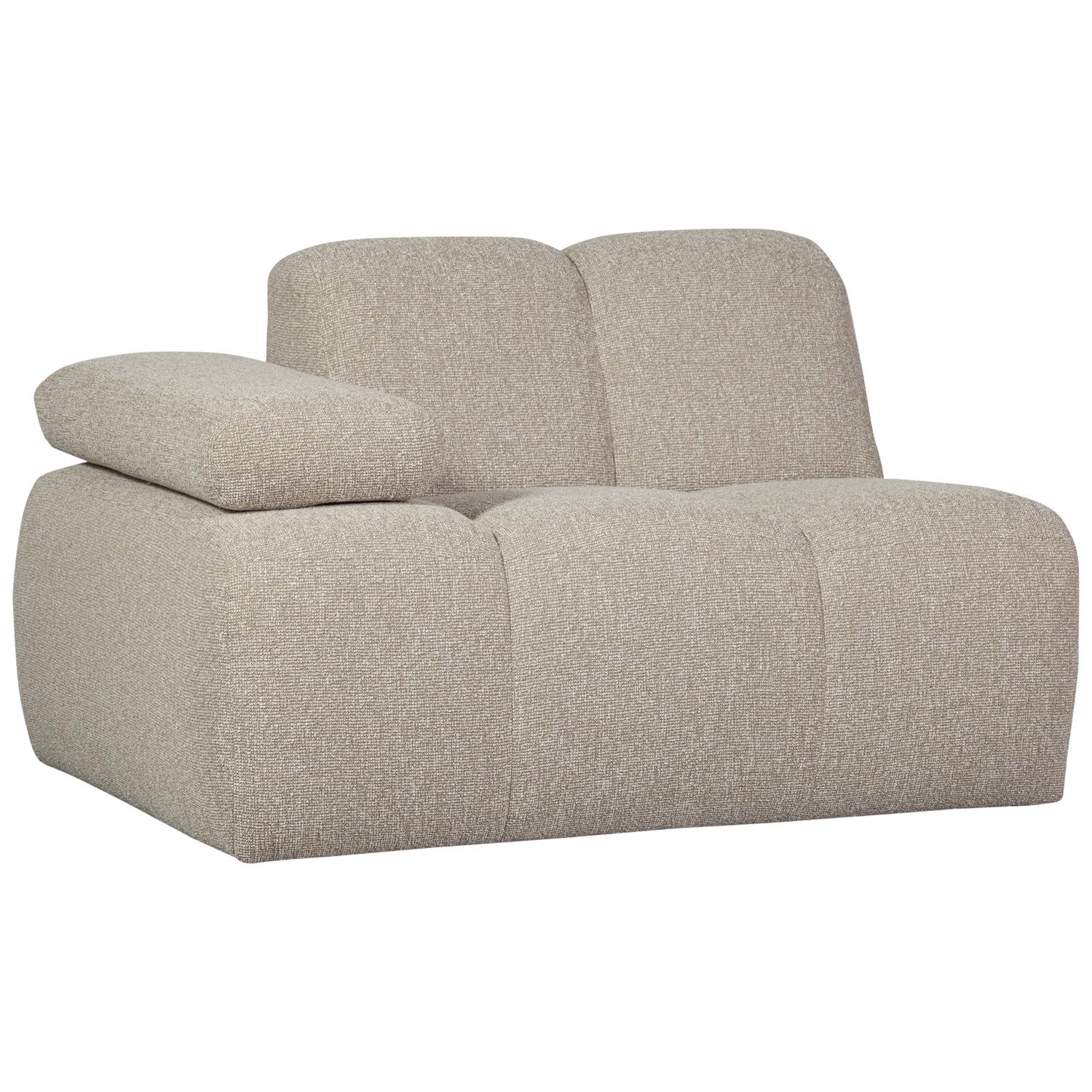 WOOOD Mojo 1-Zits Bank Met Arm Links - Bouclé - Beige - 74x120x97