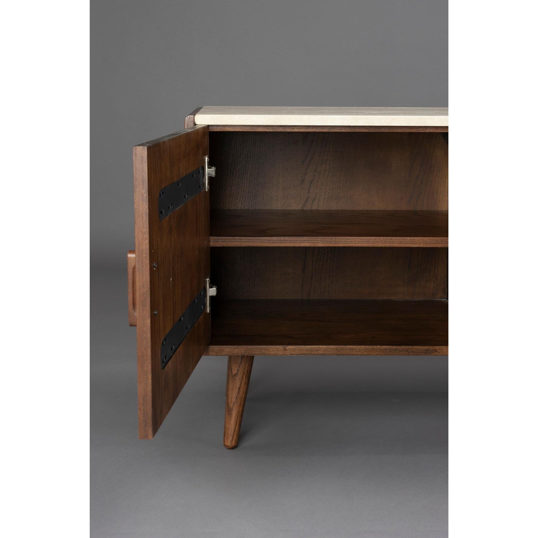 Dutchbone Arda Dressoir - Travertin - Walnoot