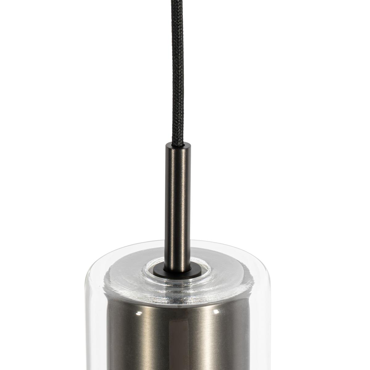 QAZQA Moderne hanglamp gunmetal voor railsysteem 1-fase - Iconic