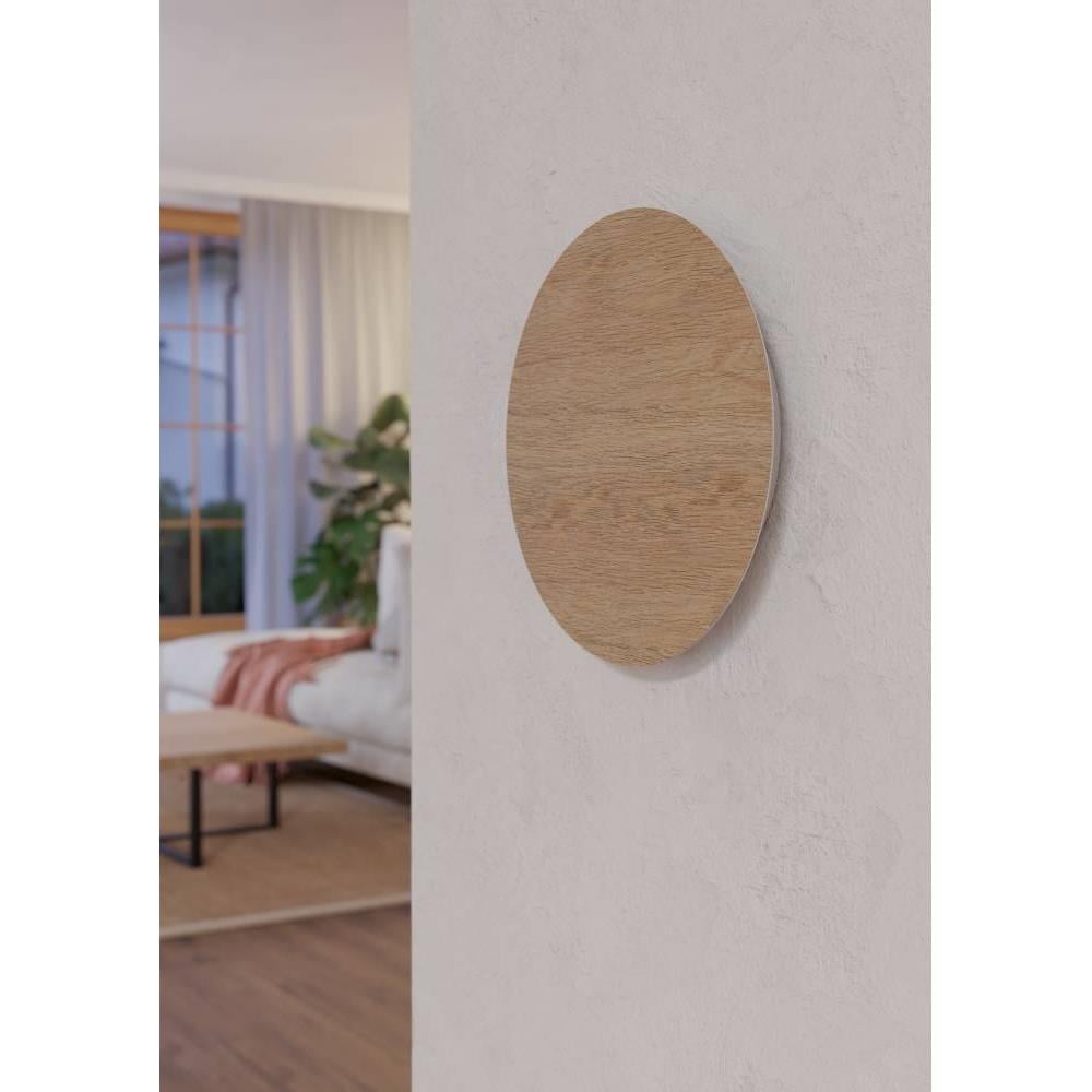 EGLO Alamilo Wandlamp - LED - Ø 22 cm - Bruin - Hout
