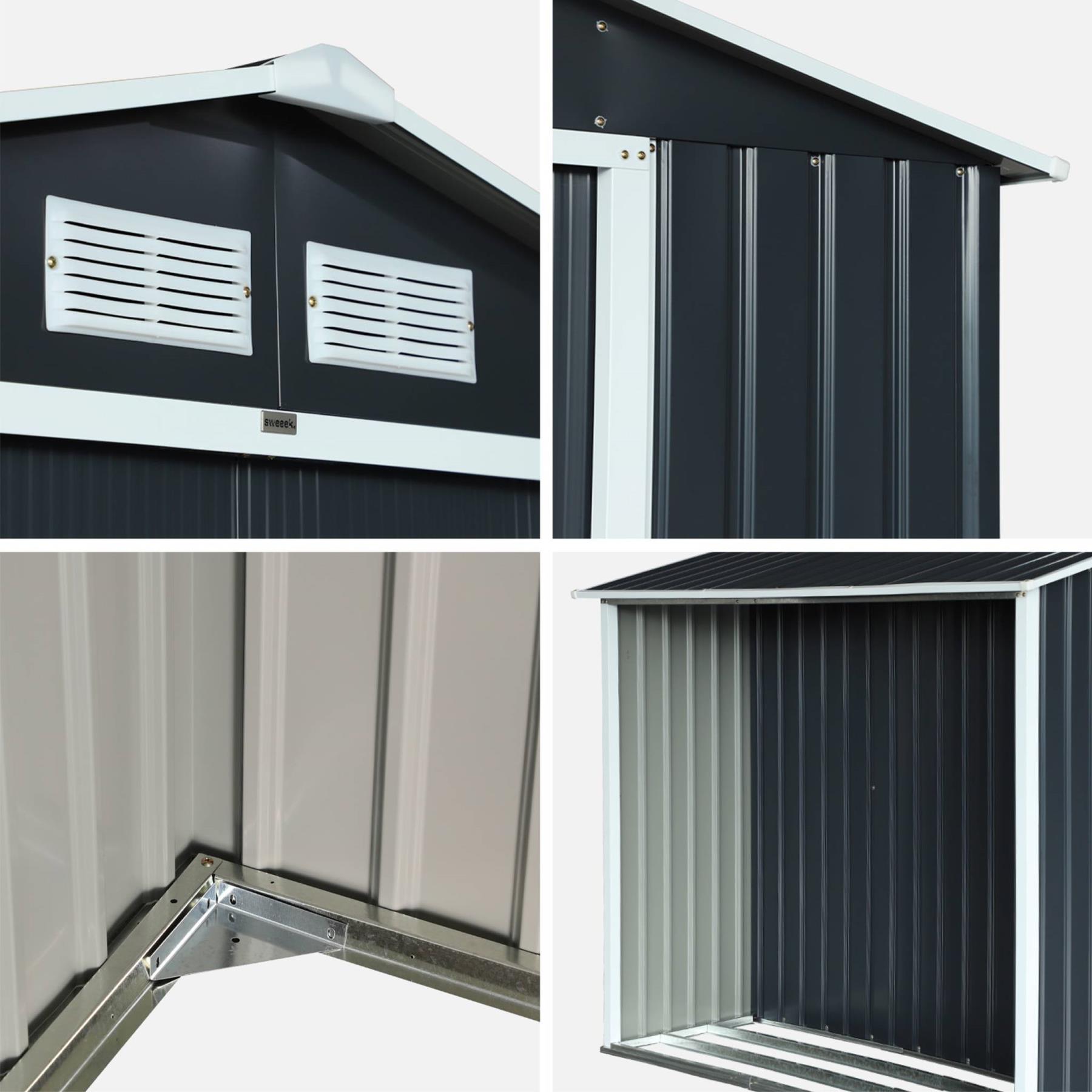 sweeek - Metalen tuinhuisje van 5,42 m² met opbergruimte, houtschuur