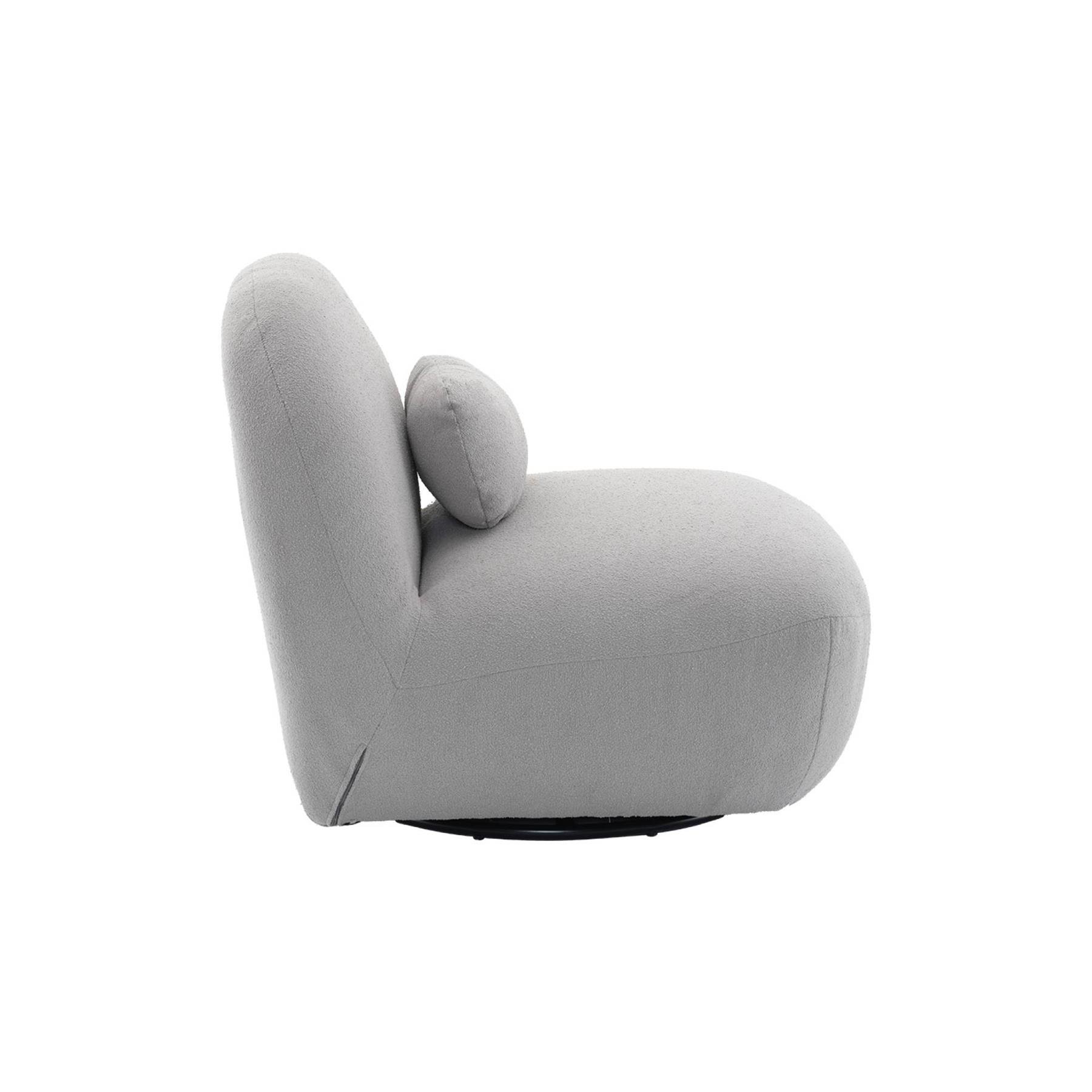 sweeek - Draaiende fauteuil 360° met gestructureerde bouclette en