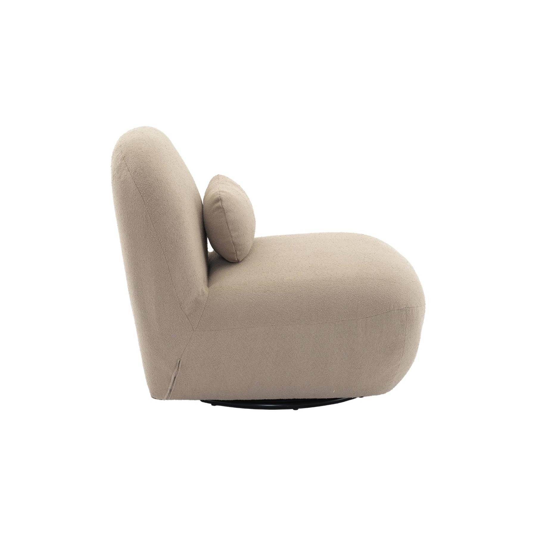 sweeek - Draaiende fauteuil 360° met gestructureerde bouclette en
