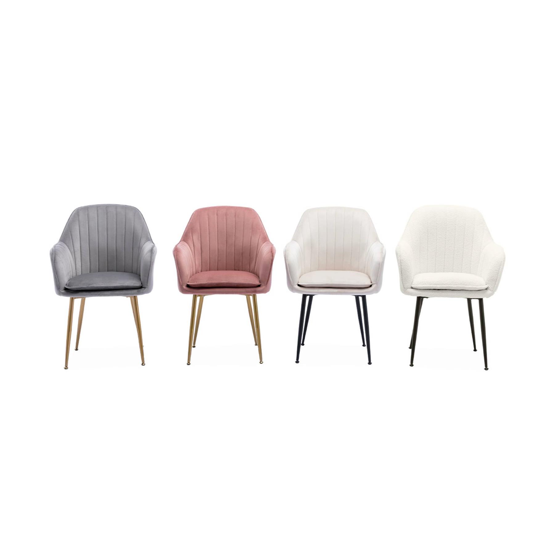 sweeek - Bouclé fauteuil met metalen poten (set van 2)