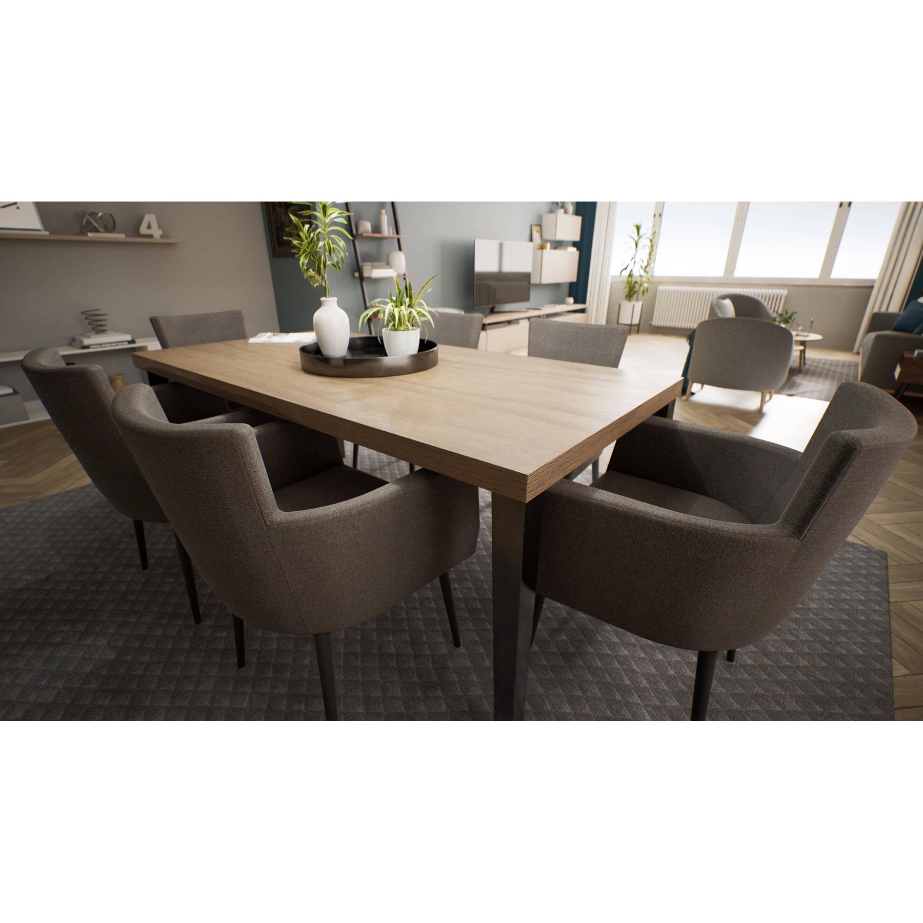 NADUVI Collection Set van 2 eetkamerstoelen Billie linnen