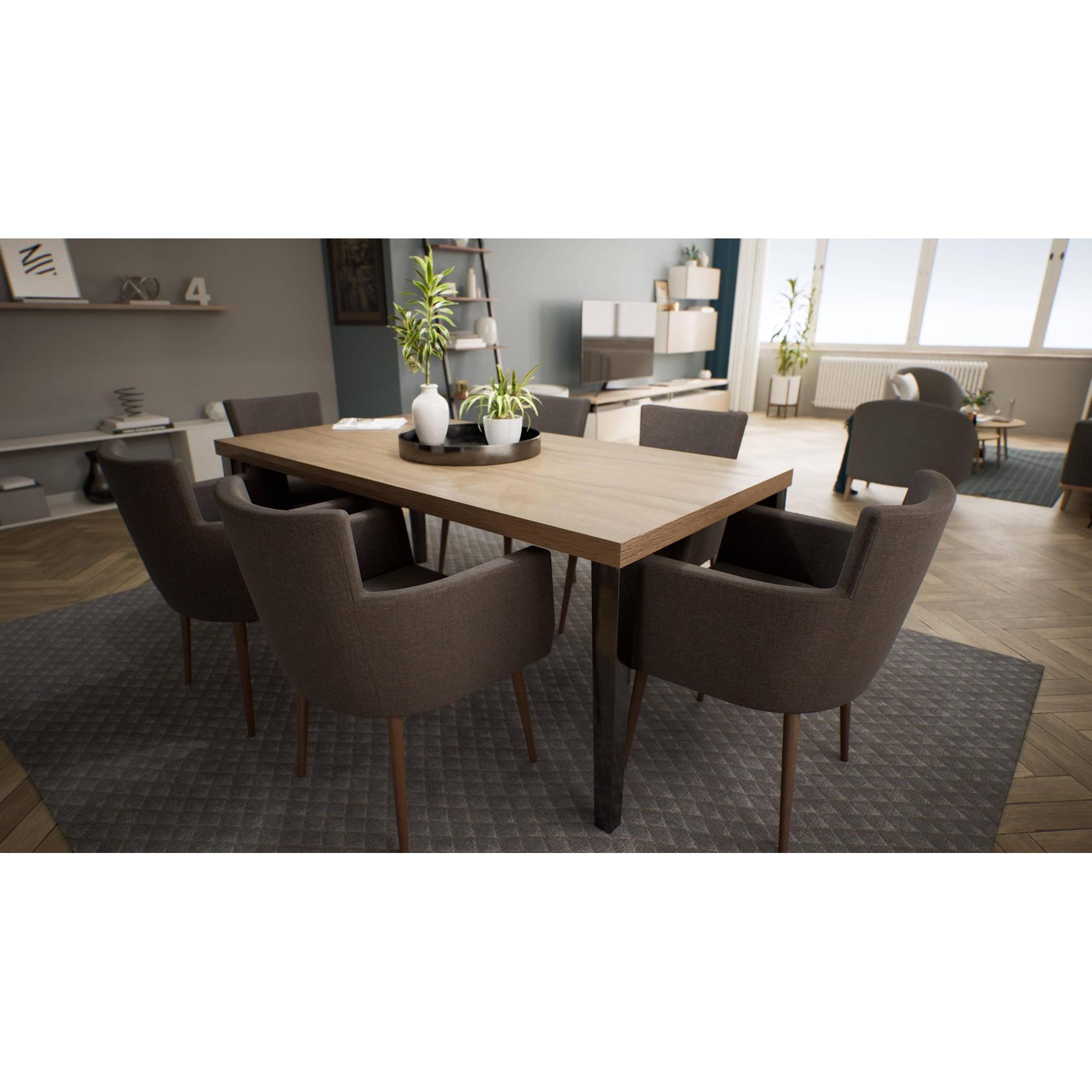 NADUVI Collection Set van 2 eetkamerstoelen Billie linnen