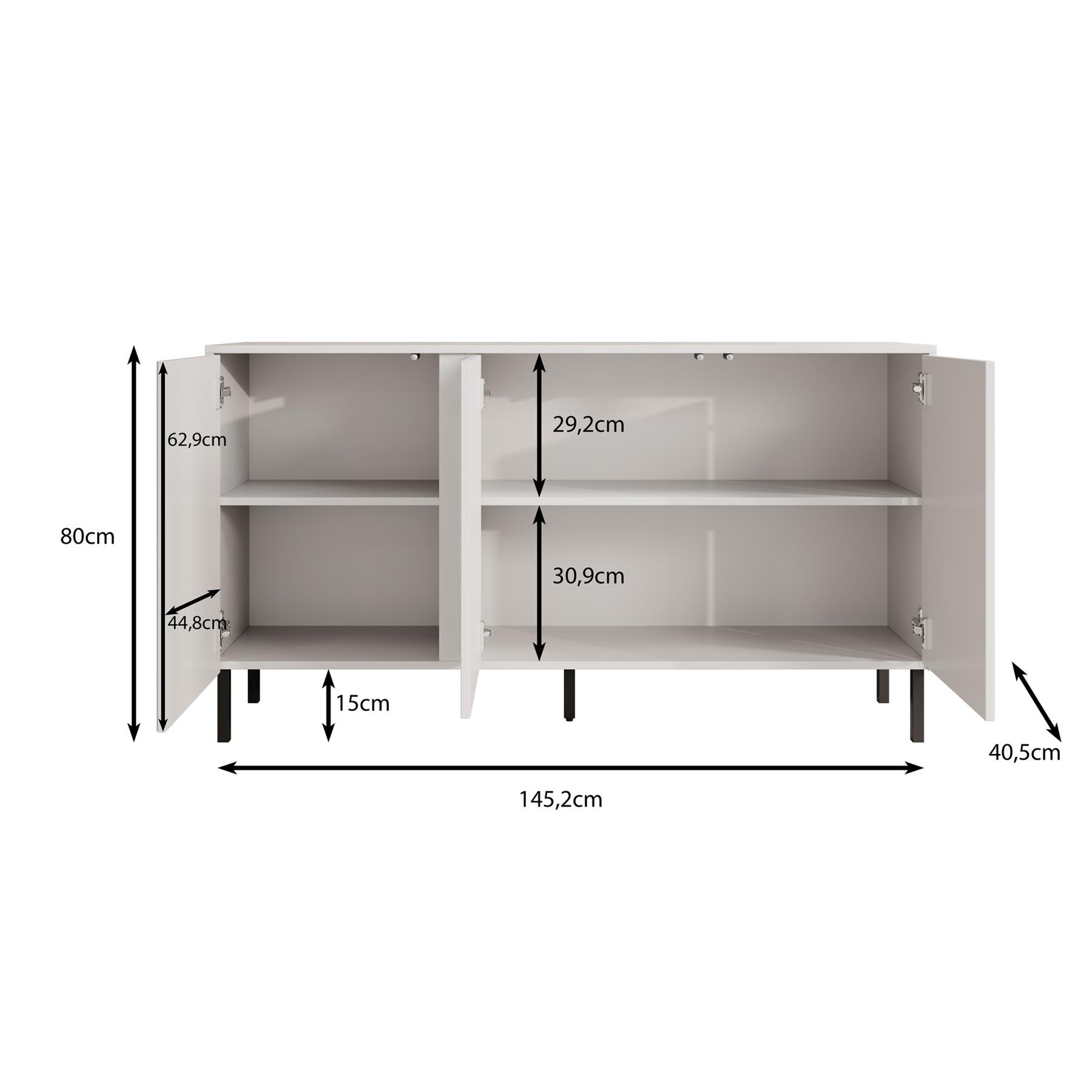 Meubella Dressoir Margareth - Eiken - 145 cm