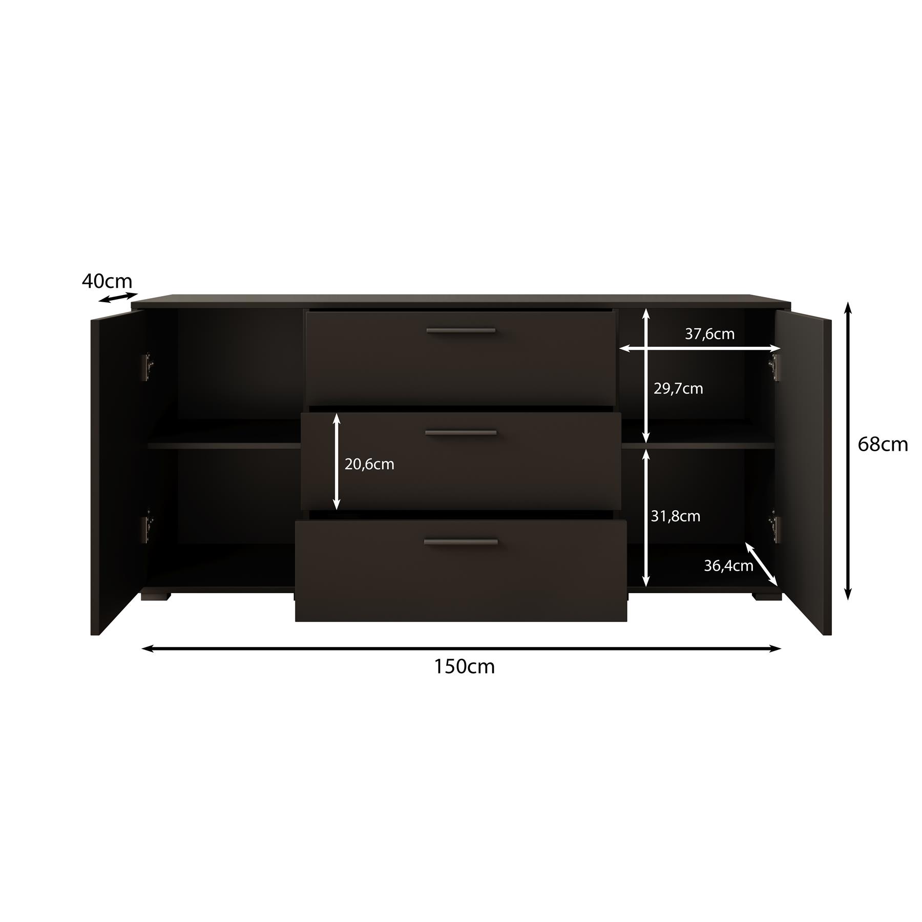 Meubella Dressoir Betty - Wit - 150 cm