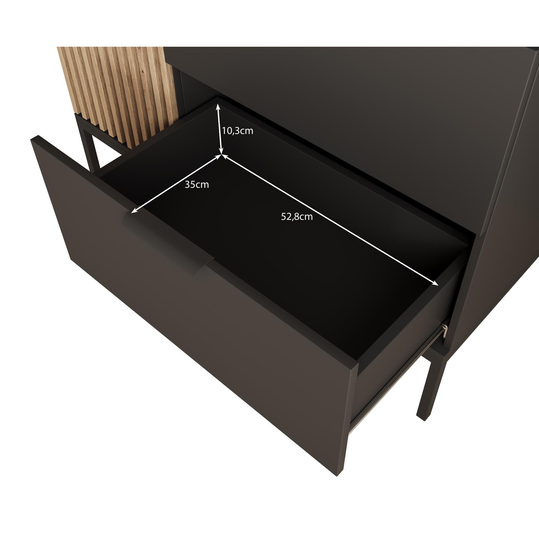 Meubella Vitrinekast Marbella - Zwart - 100 cm