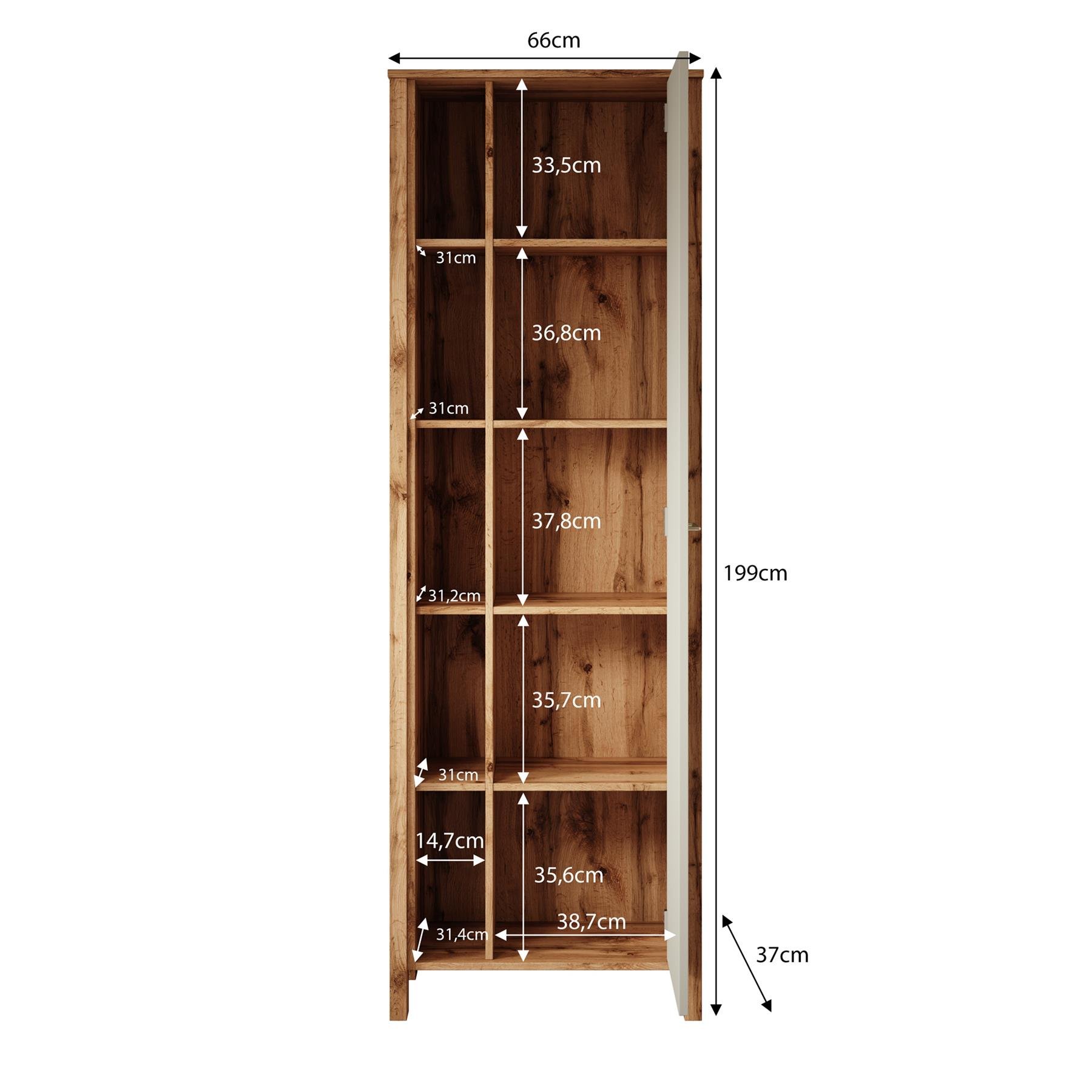 Meubella Boekenkast Isaac 2 - Beige - 66 cm