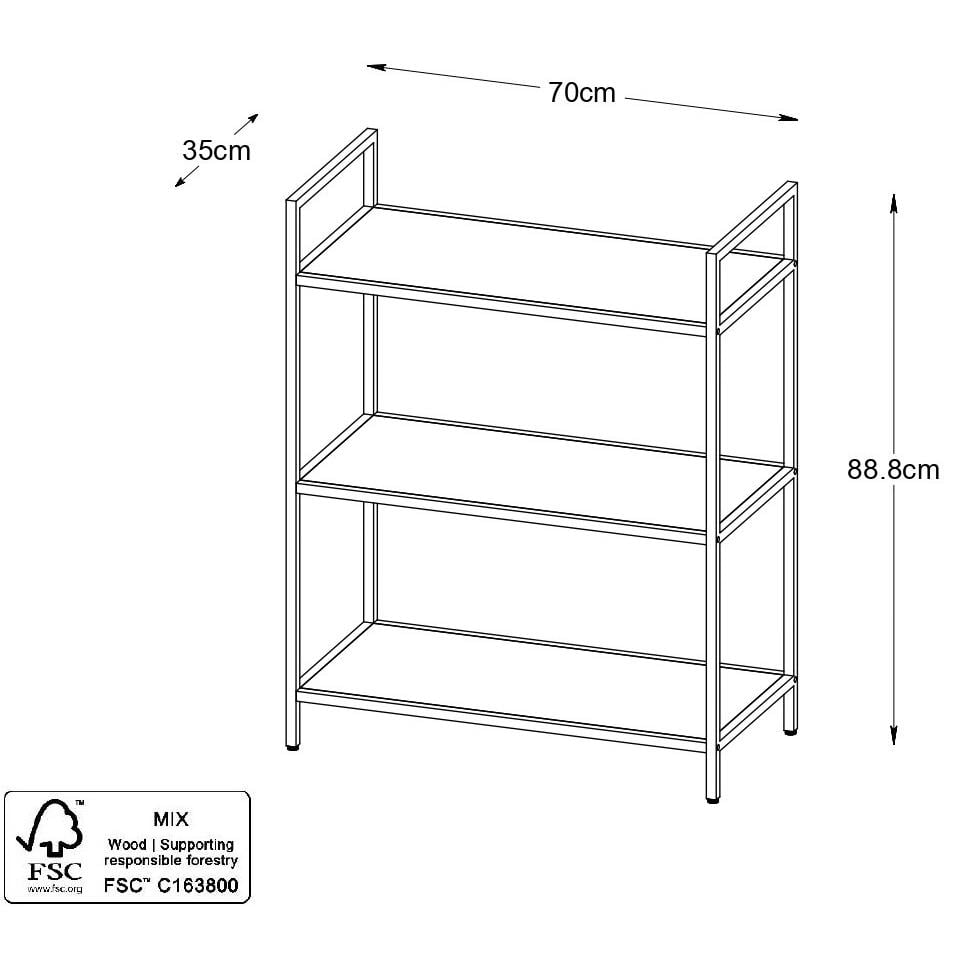 Hygge Interiors Altino H88 Boekenkast Eiken | Zwart