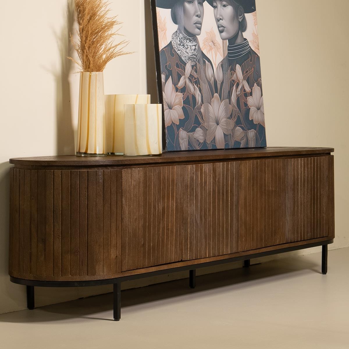 Giga Meubel - Tv Meubel Donkerbruin Mangohout - 200x45x57cm - Tora