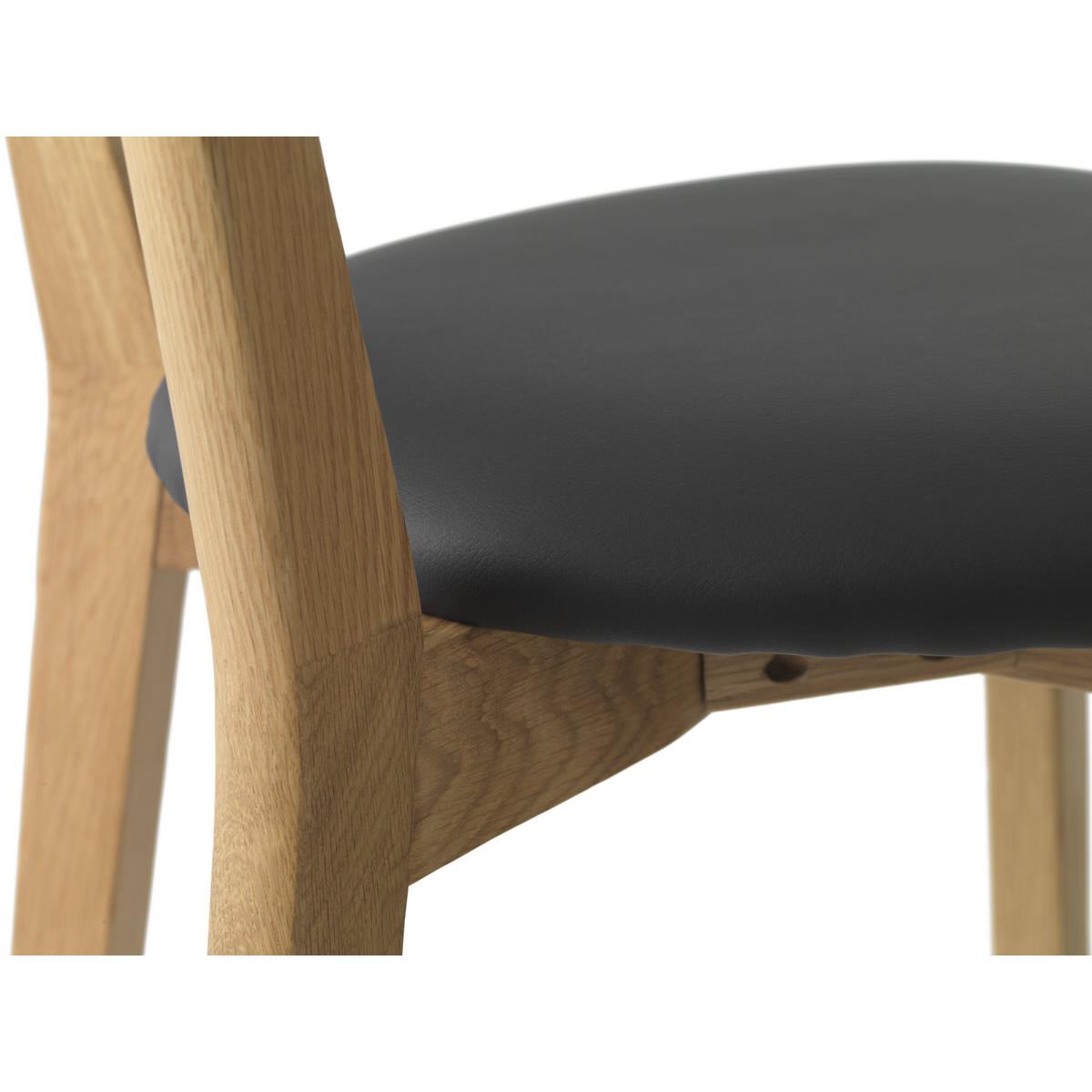 Hygge Interiors Pero Counterstoel Eiken | Zwart PU-Leer set van 2