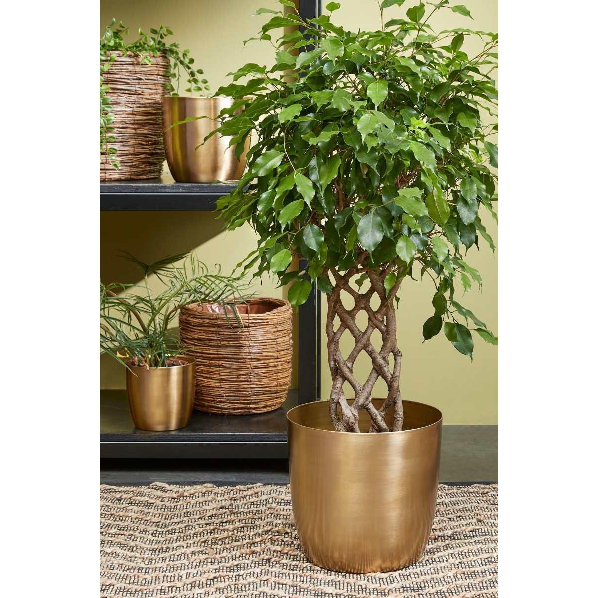 Mica Decorations Alano Bloempot - H27 x Ø28 cm - Metaal - Goud