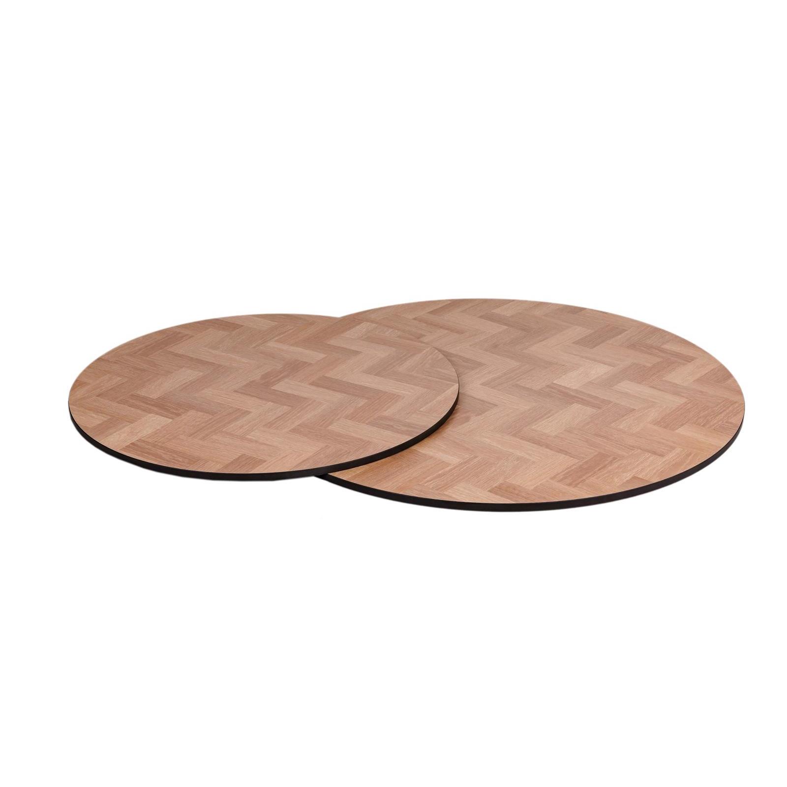 MaximaVida ronde set tafelbladen Copenhagen 58 en 45 cm - HPL fishbone