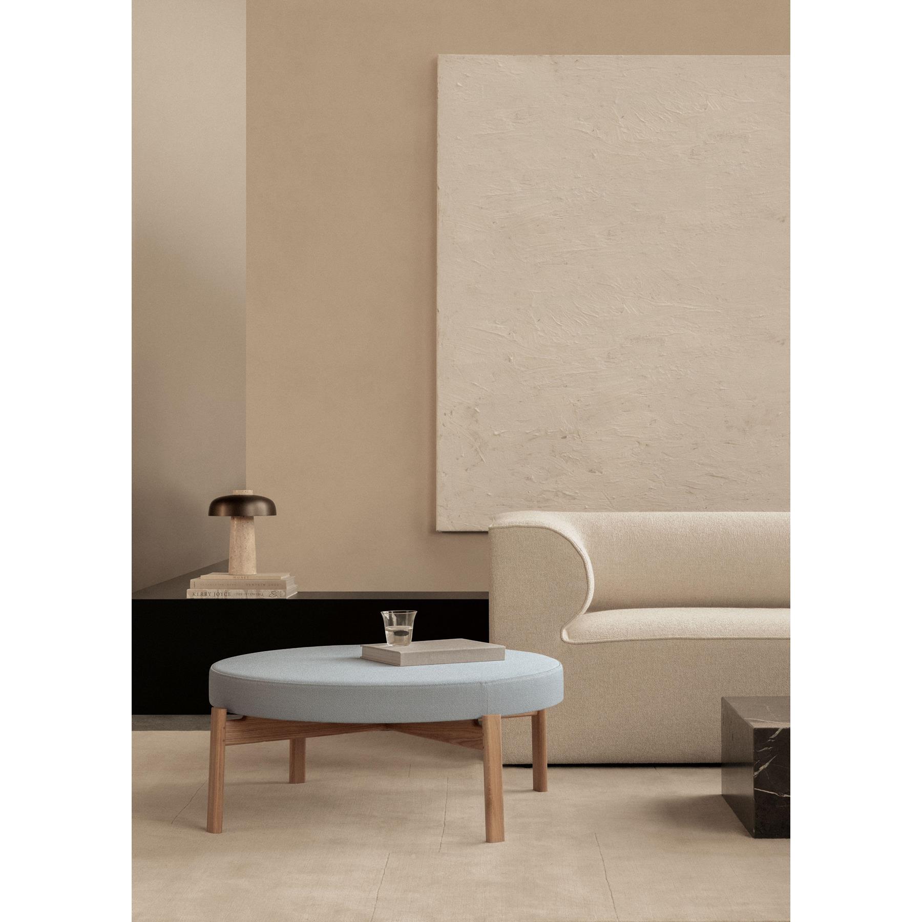 Audo Copenhagen Passage poef Ø99 naturel eiken Bouclé Beige 02