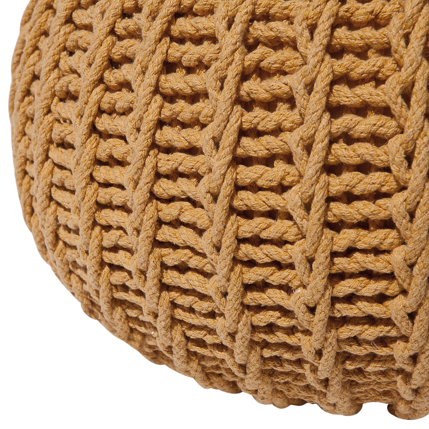Beliani - CONRAD - Poef - Geel - 50 cm - Katoen