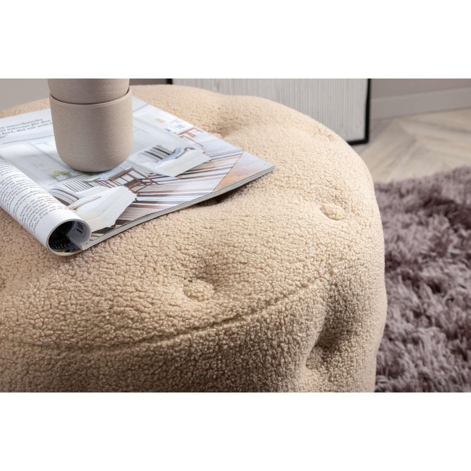Venture Home Benjamin Hocker | Poef ⌀55 - Beige