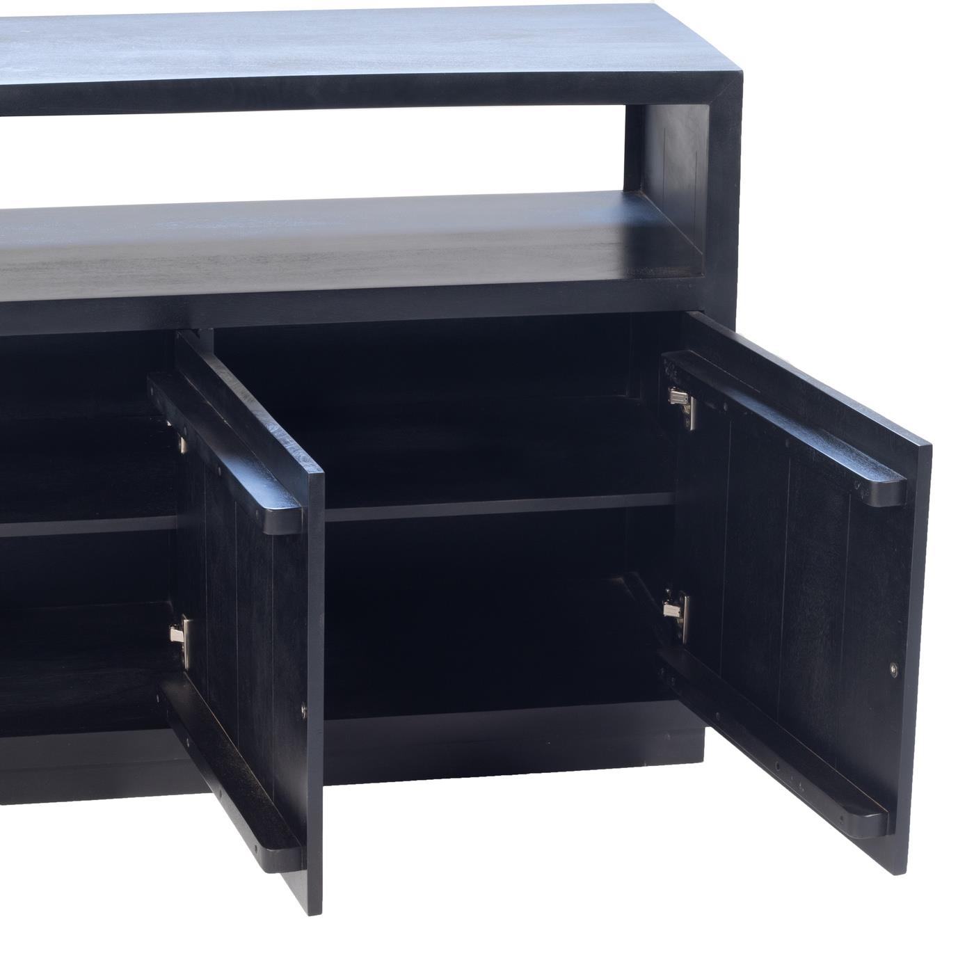 Giga Meubel - Dressoir Zwart Mangohout - Hotel Chique - 180x85x40cm
