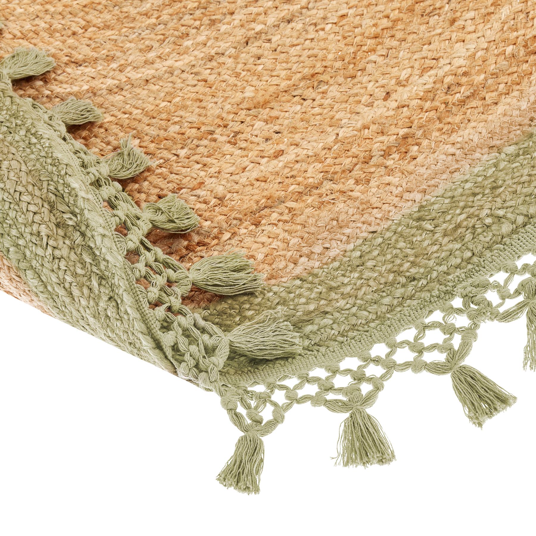 Beliani - MARTS - Vloerkleed - Beige|groen - 140 cm - Jute