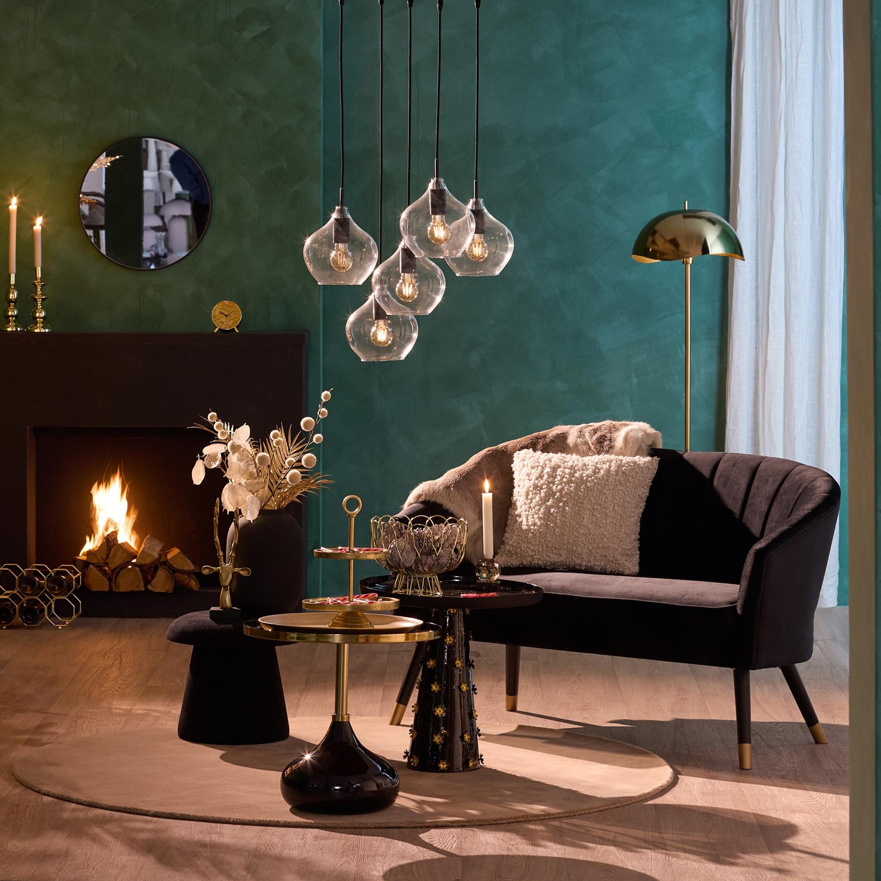 Leitmotiv - Side Table Golden Flowers