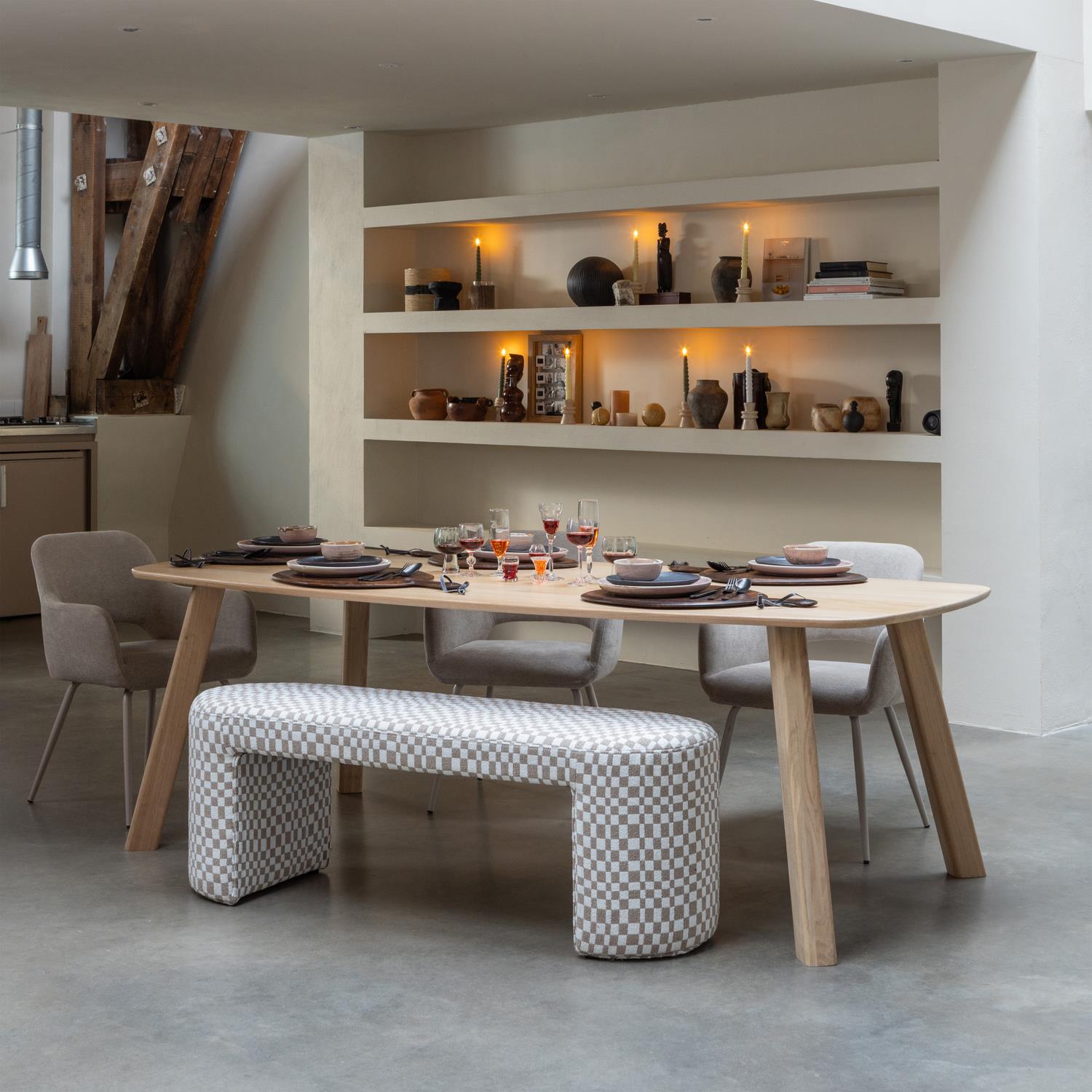 WOOOD Tablo Eettafel Deens Ovaal 220x100 - Eiken - Transparant