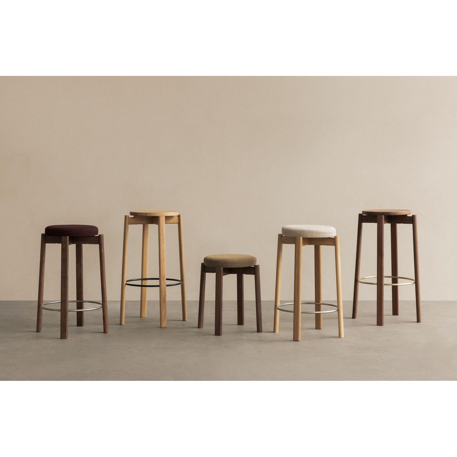Audo Copenhagen Passage barkruk H66 naturel eiken Bouclé Beige