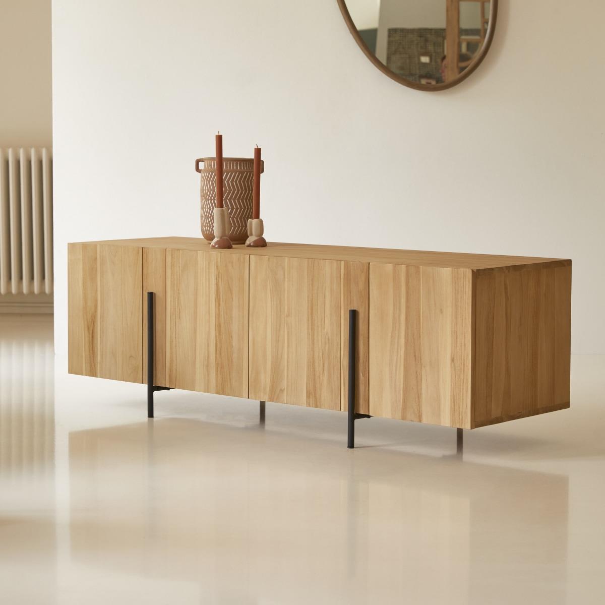 Tikamoon - Honorine - Massief teakhouten laag buffet 165 cm