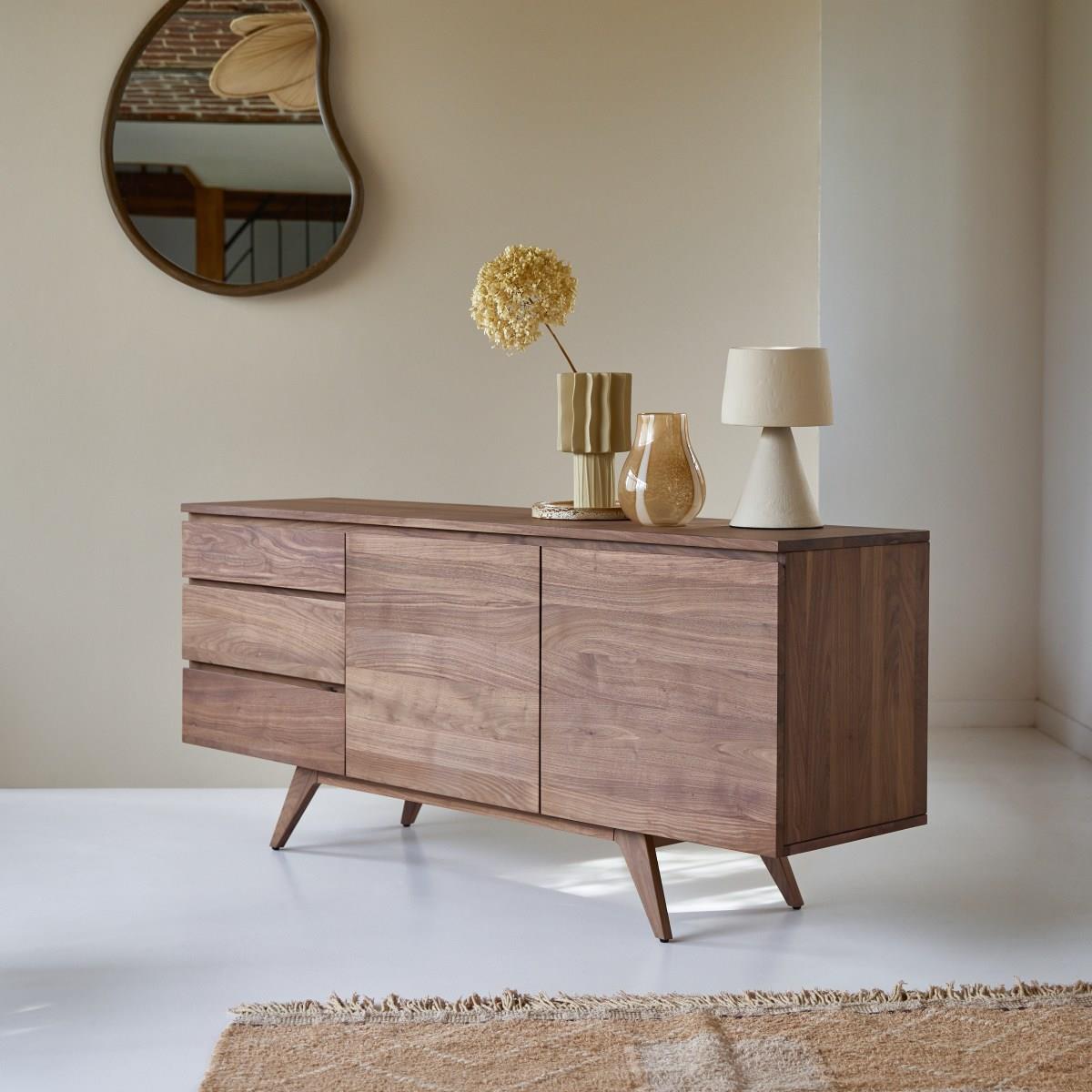 Tikamoon - Esmée - Massief notenhouten buffet 180 cm