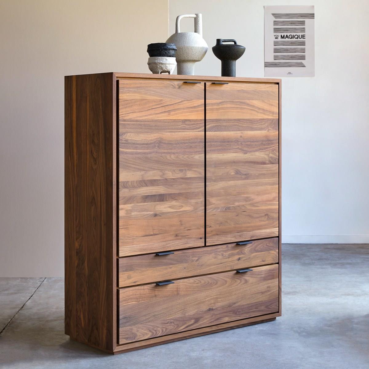 Tikamoon - Senson - Massief notenhouten dressoir 110 cm