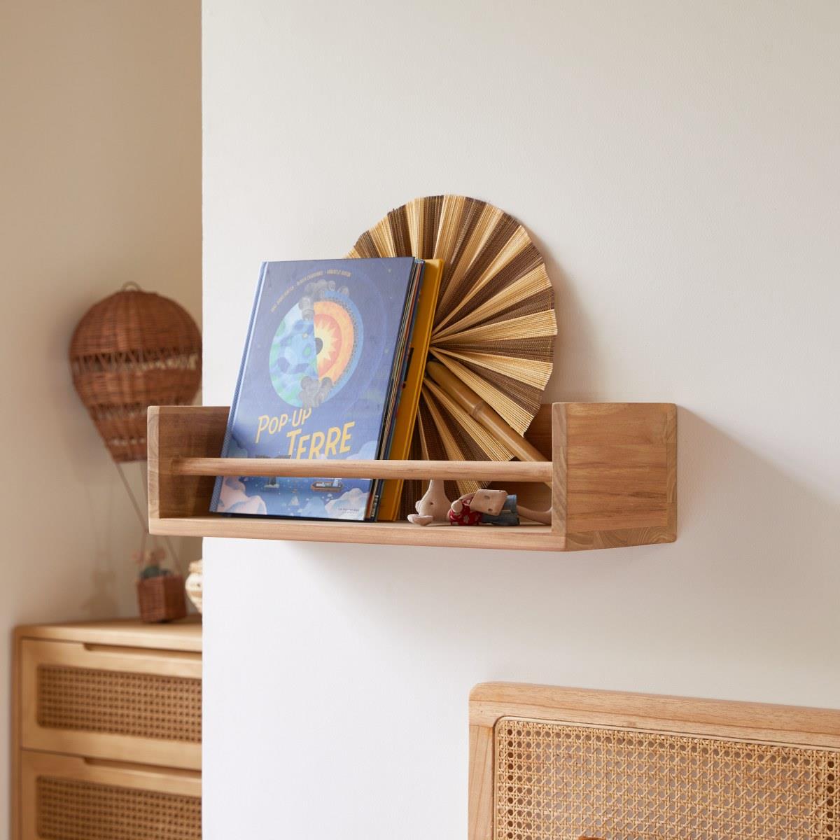 Tikamoon - Ugo - Wandplank voor kinderkamer van massief teakhout 60 cm