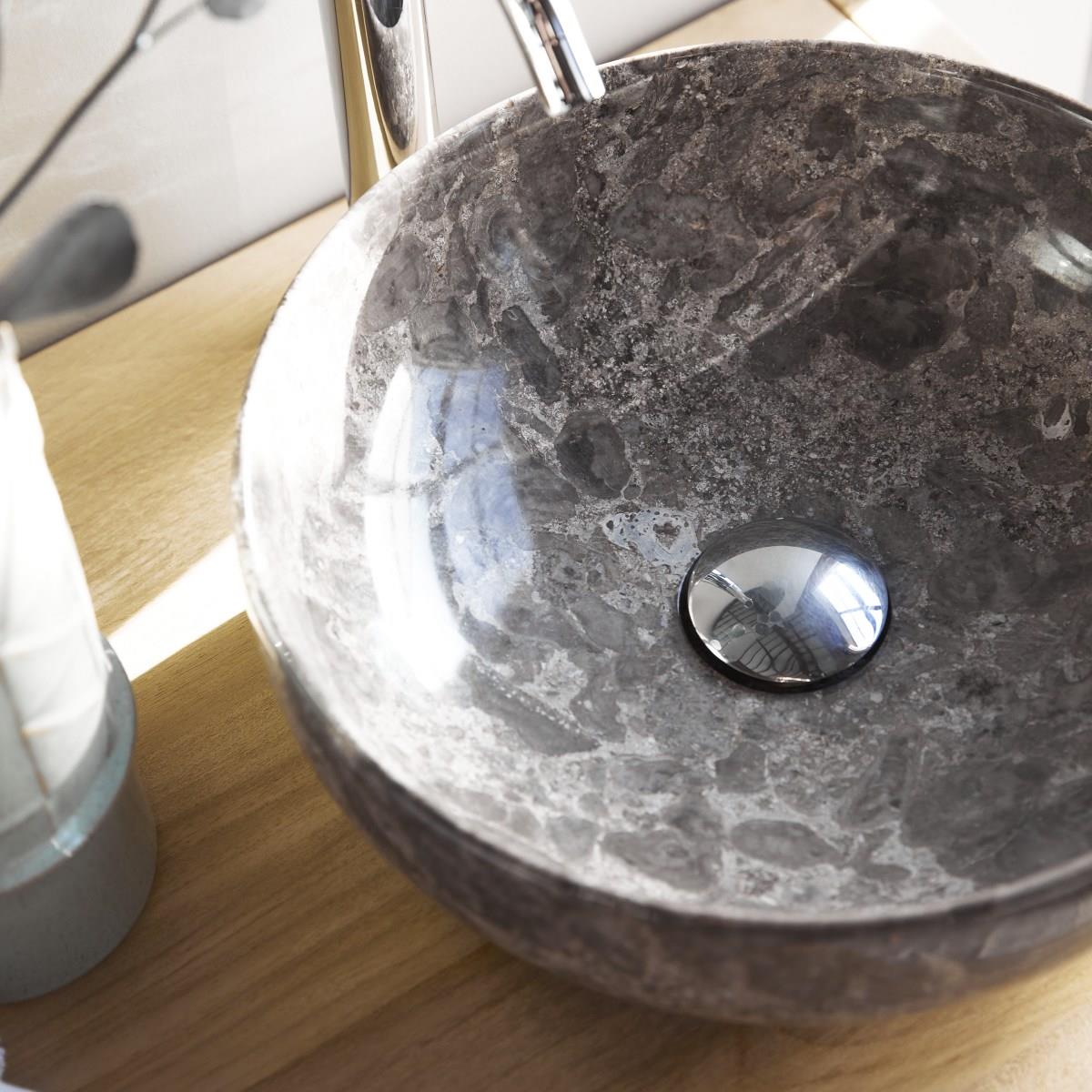 Tikamoon - Pia - Marmeren wastafel light grey