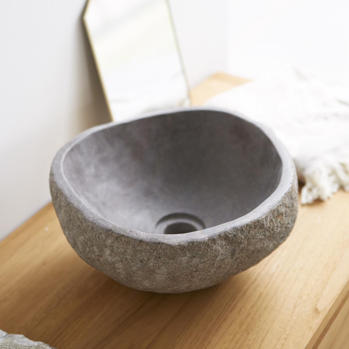 Tikamoon - Nobu - Handwastafel van riviersteen