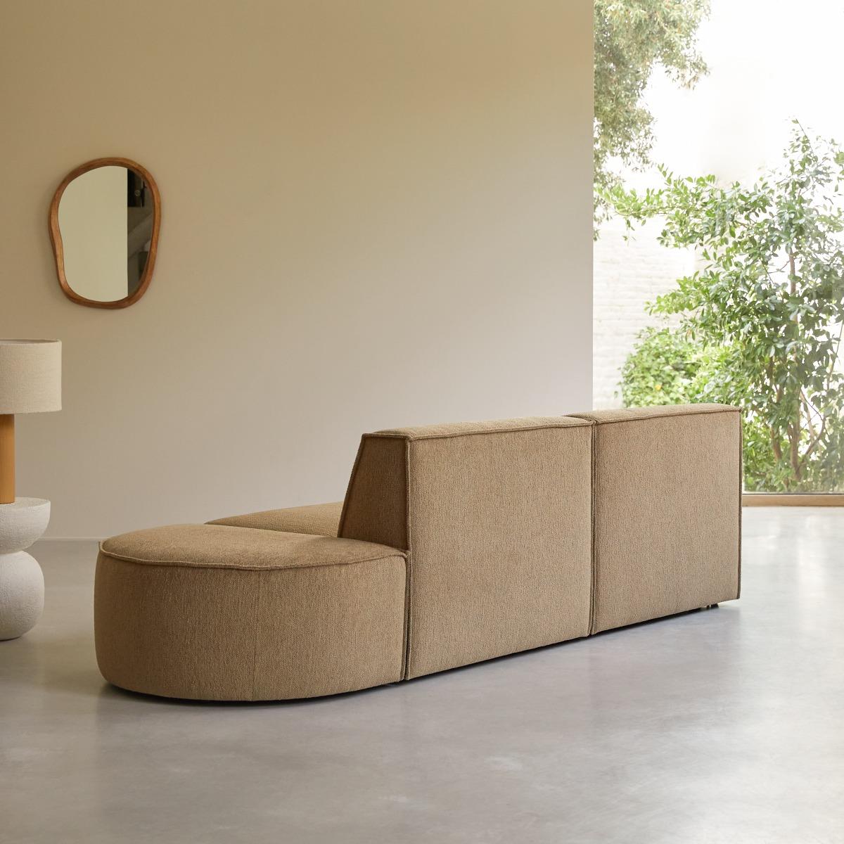 Tikamoon - Modulaire 2-zitsbank Dario in camelkleurige stof