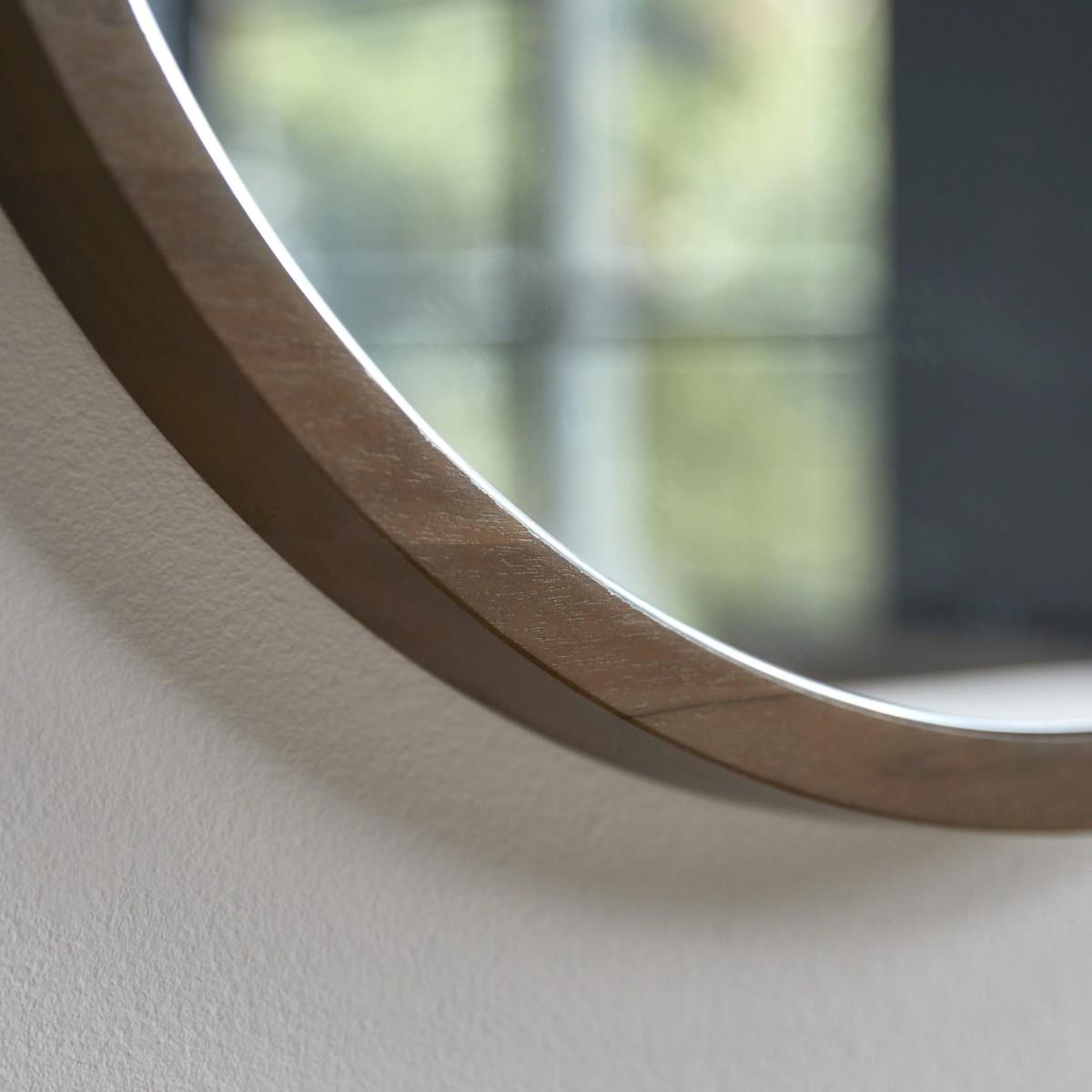 Tikamoon - Ronde spiegel in massief teak 55 x 55 cm East