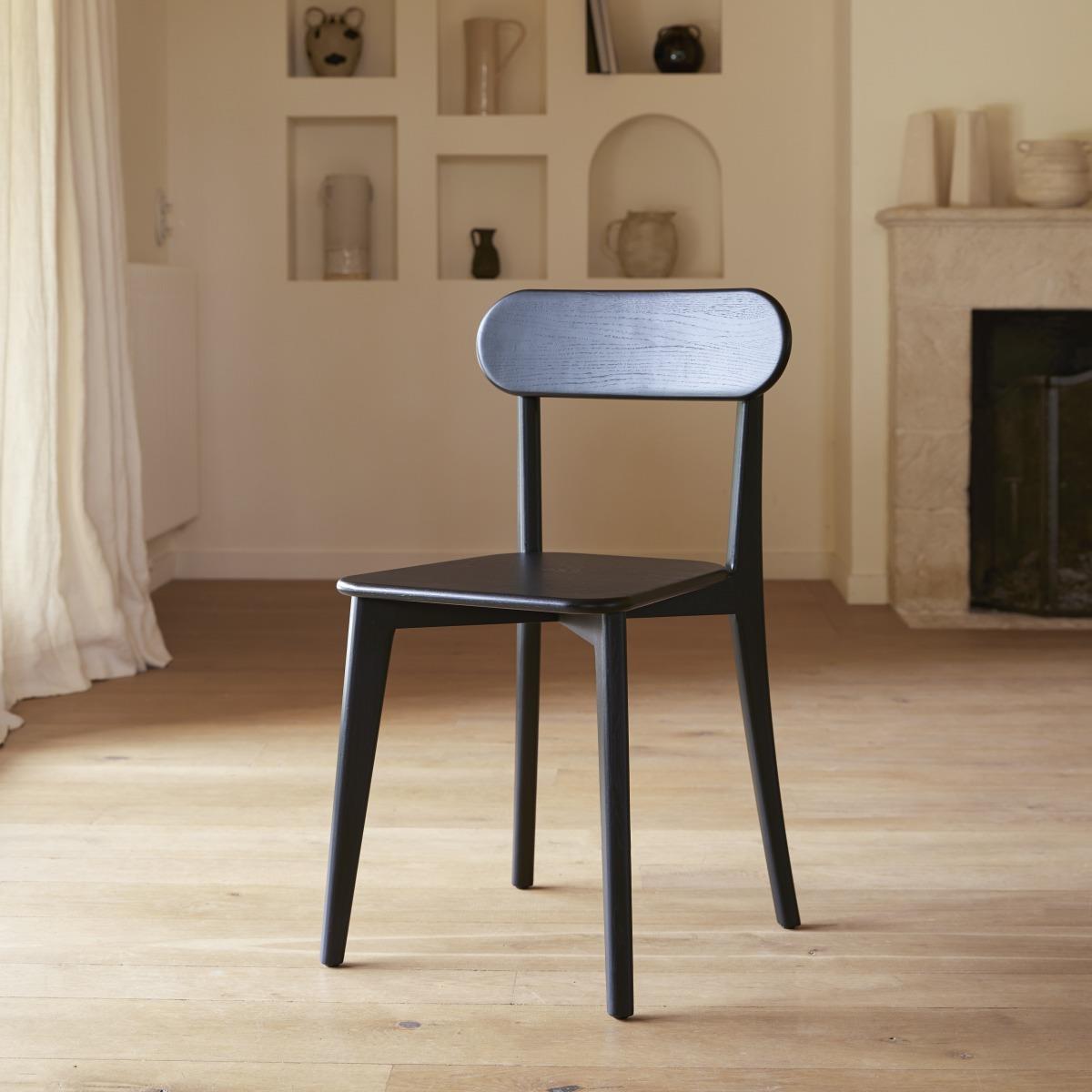 Tikamoon - Set van 2 massief teak stoelen black Abel