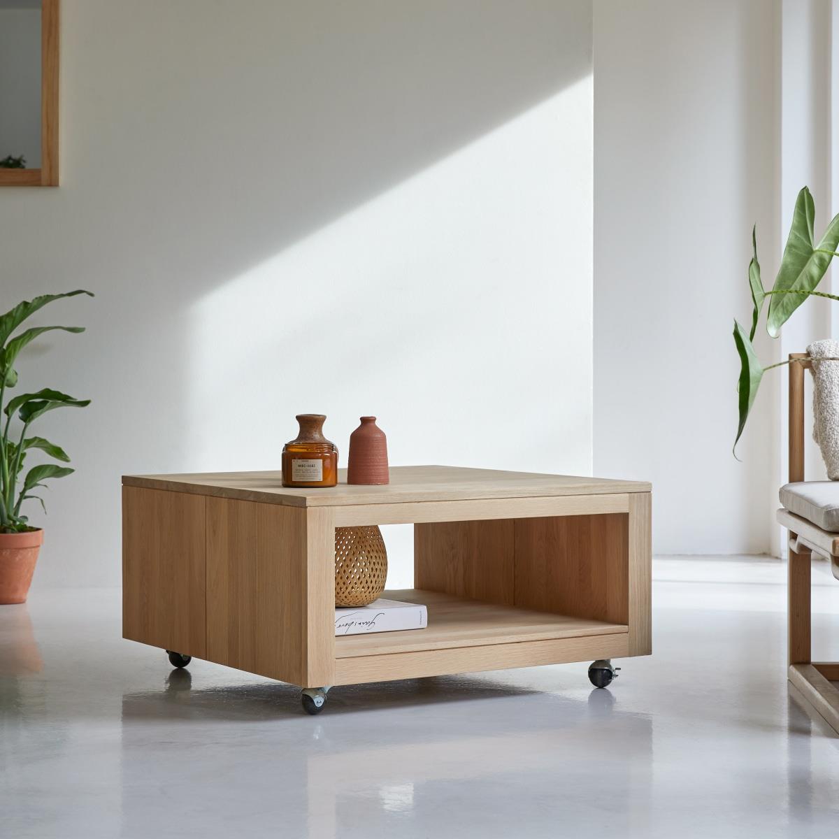 Tikamoon - Anoa - Massief eiken vierkante salontafel