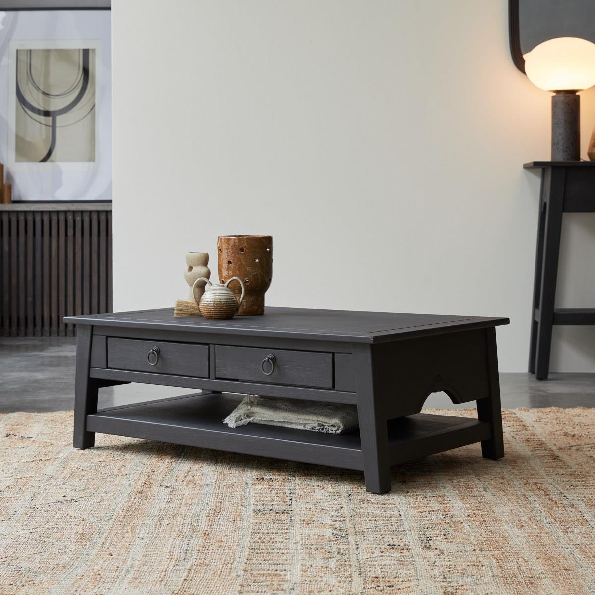 Tikamoon - Thaki Black - Massief grenen salontafel